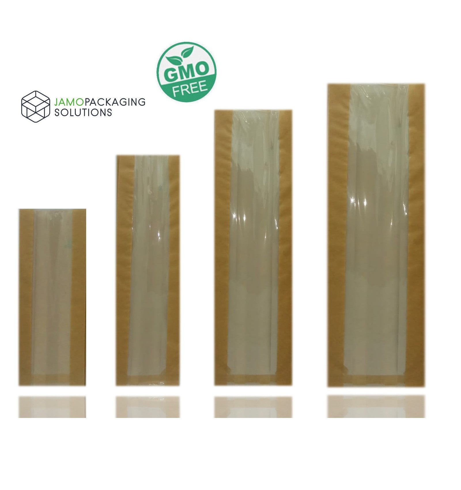 Fully Biodegradable WINDOW POUCH BAG GRIP HEAT SEAL FOR CATERING, PASTRY, FRUITS