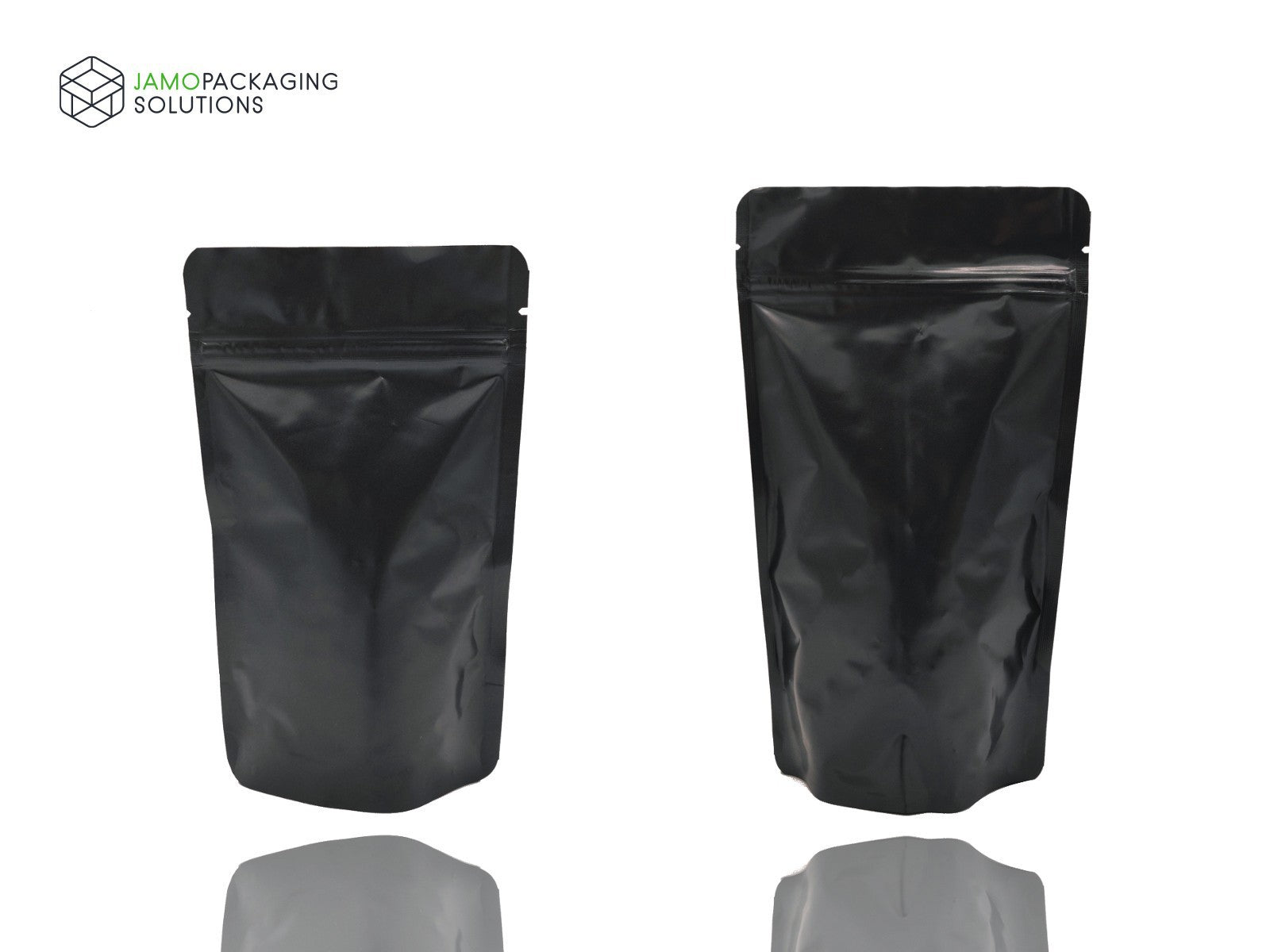Black Aluminium Foil Matt Stand Up Pouch with Zip Lock