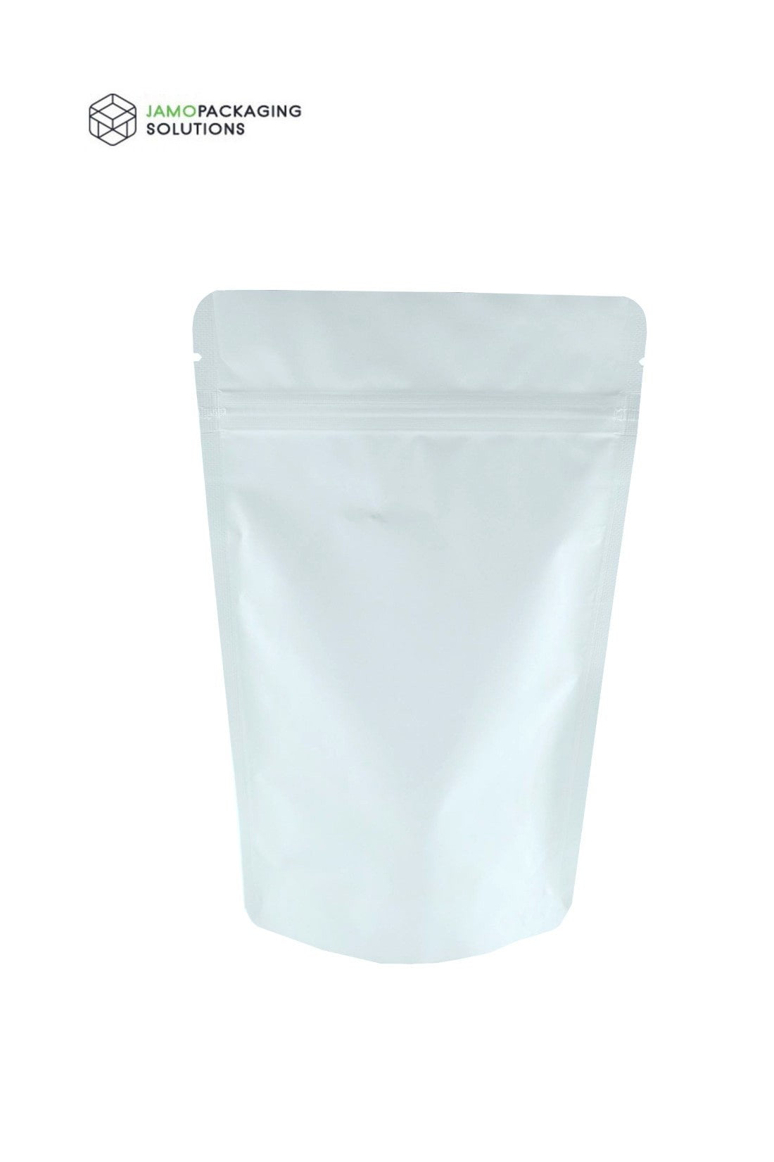 White Aluminium Foil Matt Stand Up Pouch with Zip Lock