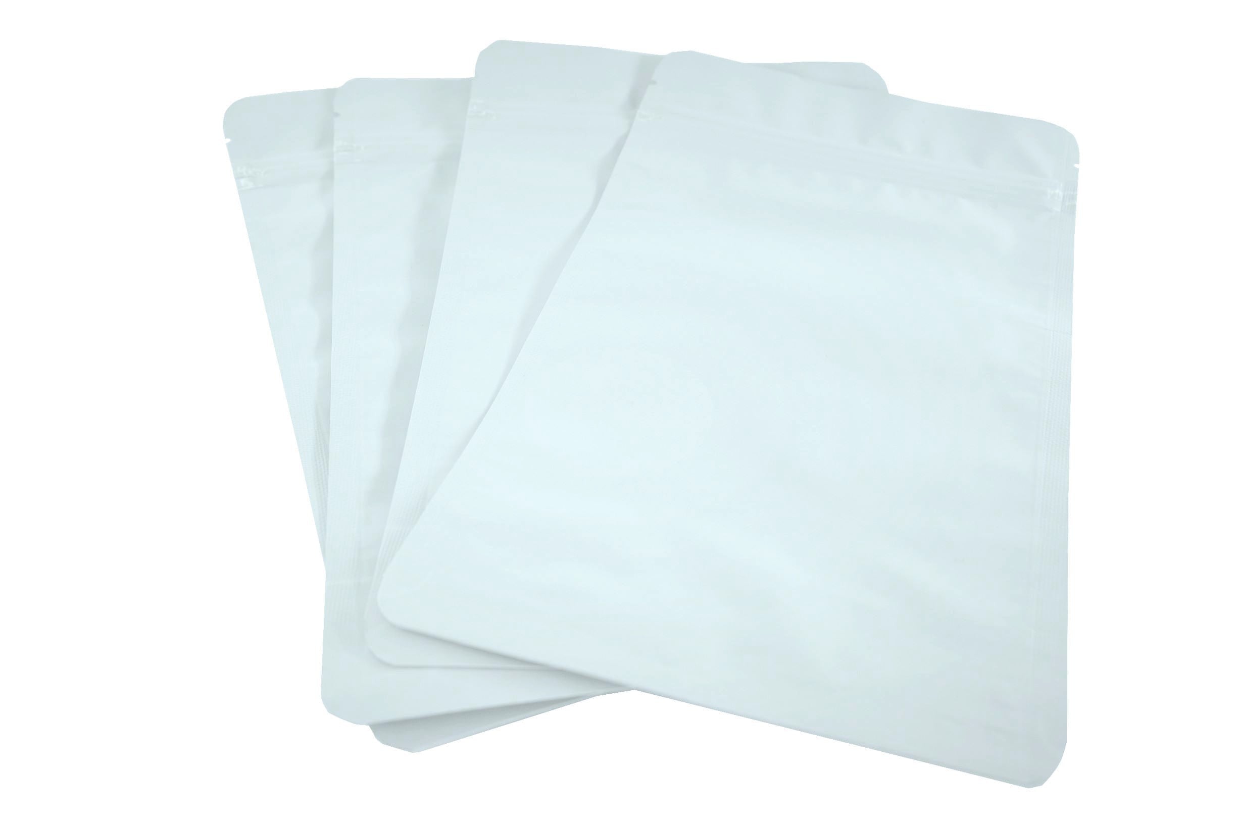 White Aluminium Foil Matt Stand Up Pouch with Zip Lock