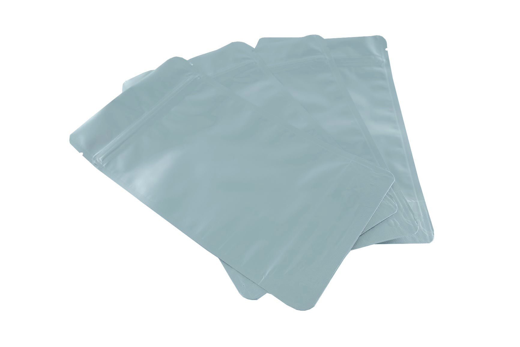 Silver Aluminium Foil Stand Up Pouch with Zip Lock