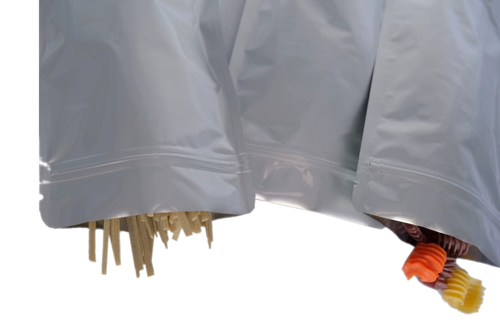 Silver Aluminium Foil Stand Up Pouch with Zip Lock