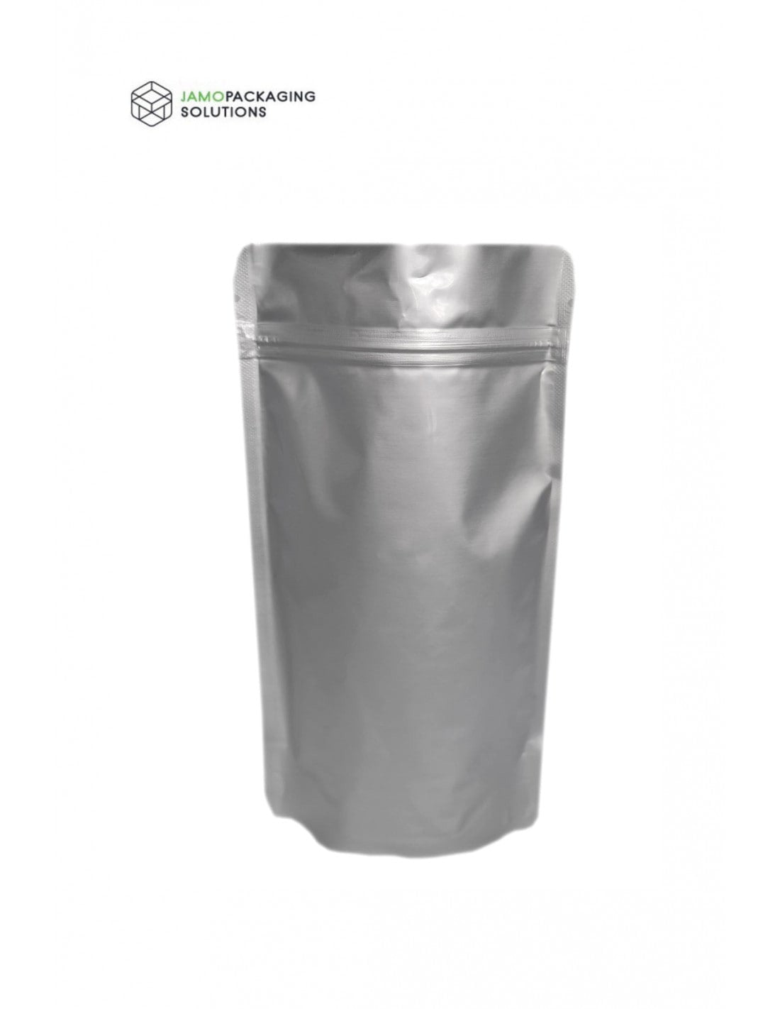 Silver Aluminium Foil Stand Up Pouch with Zip Lock