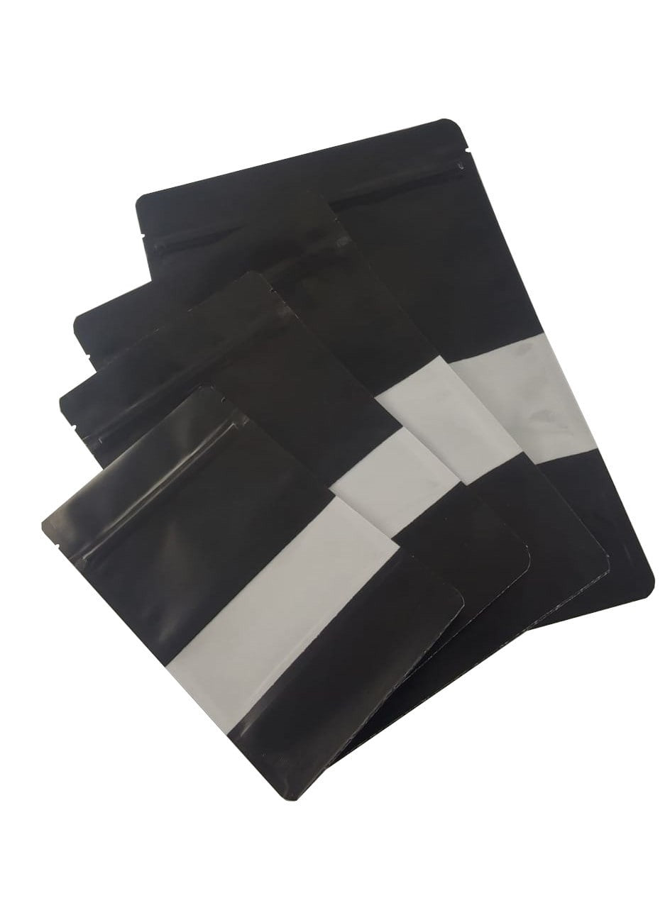 Black Kraft Paper Window Stand Up Sealable Pouch with Zip Lock