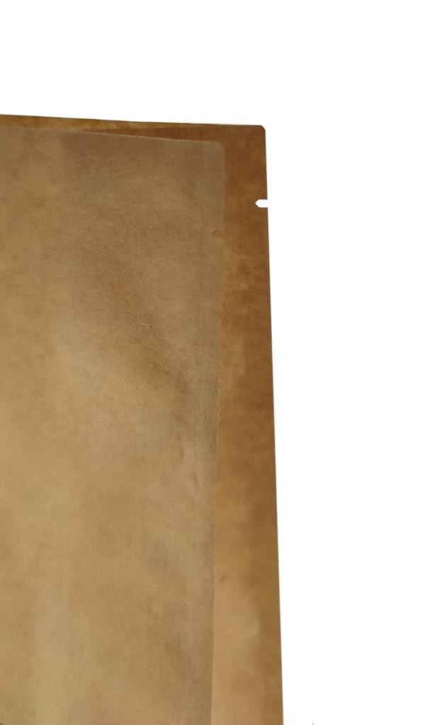 Window Kraft Paper Side Gusset Bag Heat Seal Natural Look