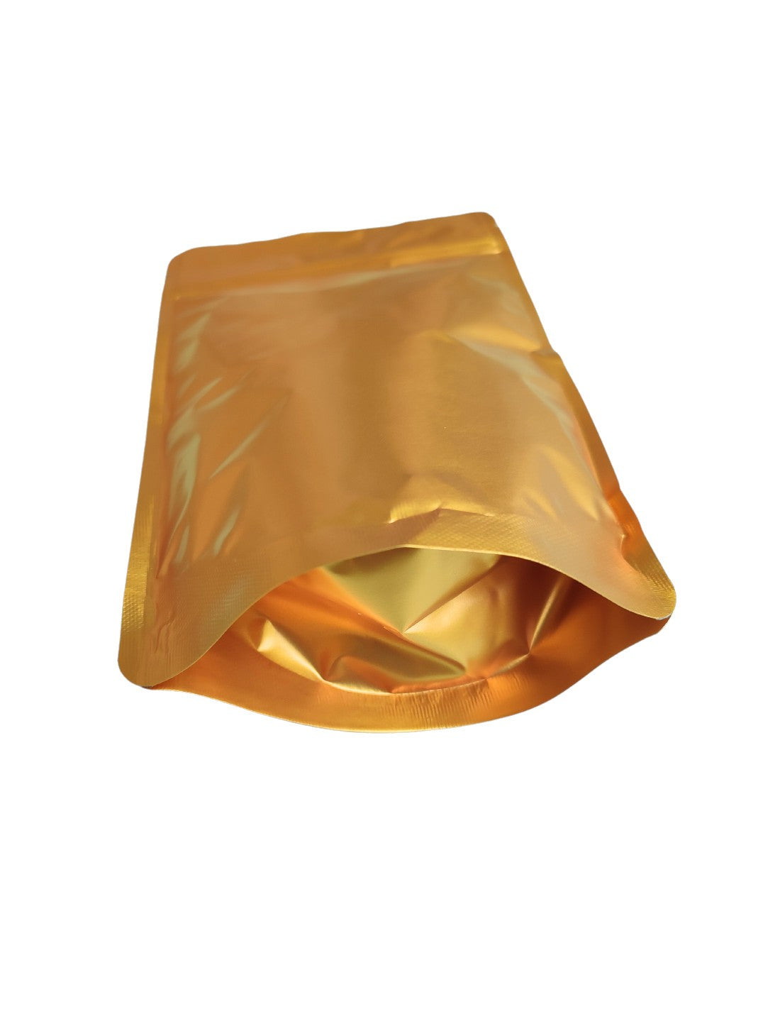 Gold Aluminium Stand Up Pouch with Zip Lock and Tear Notch