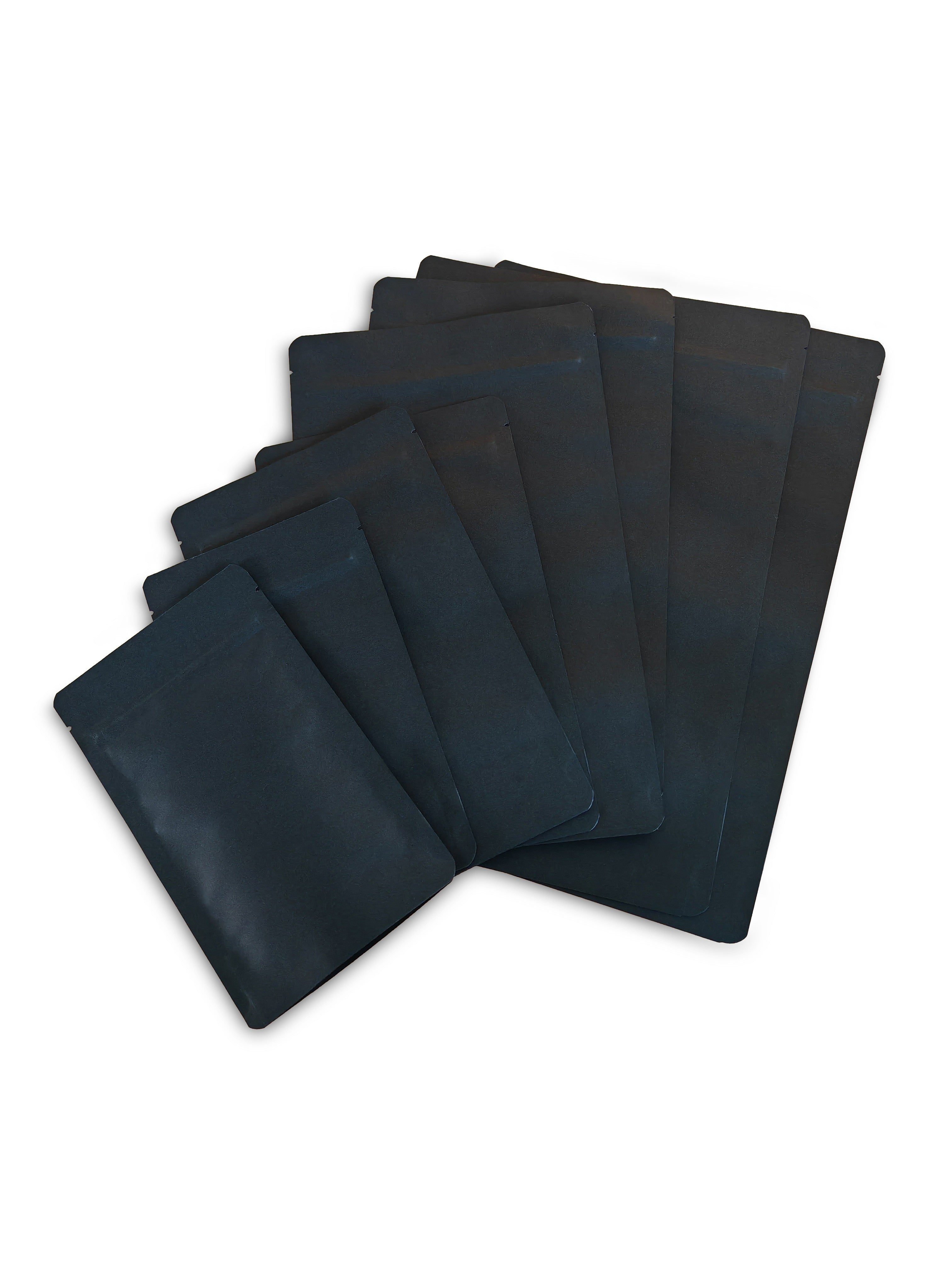 Black Matt Fully Biodegradable Stand Up Pouch With Zip Lock