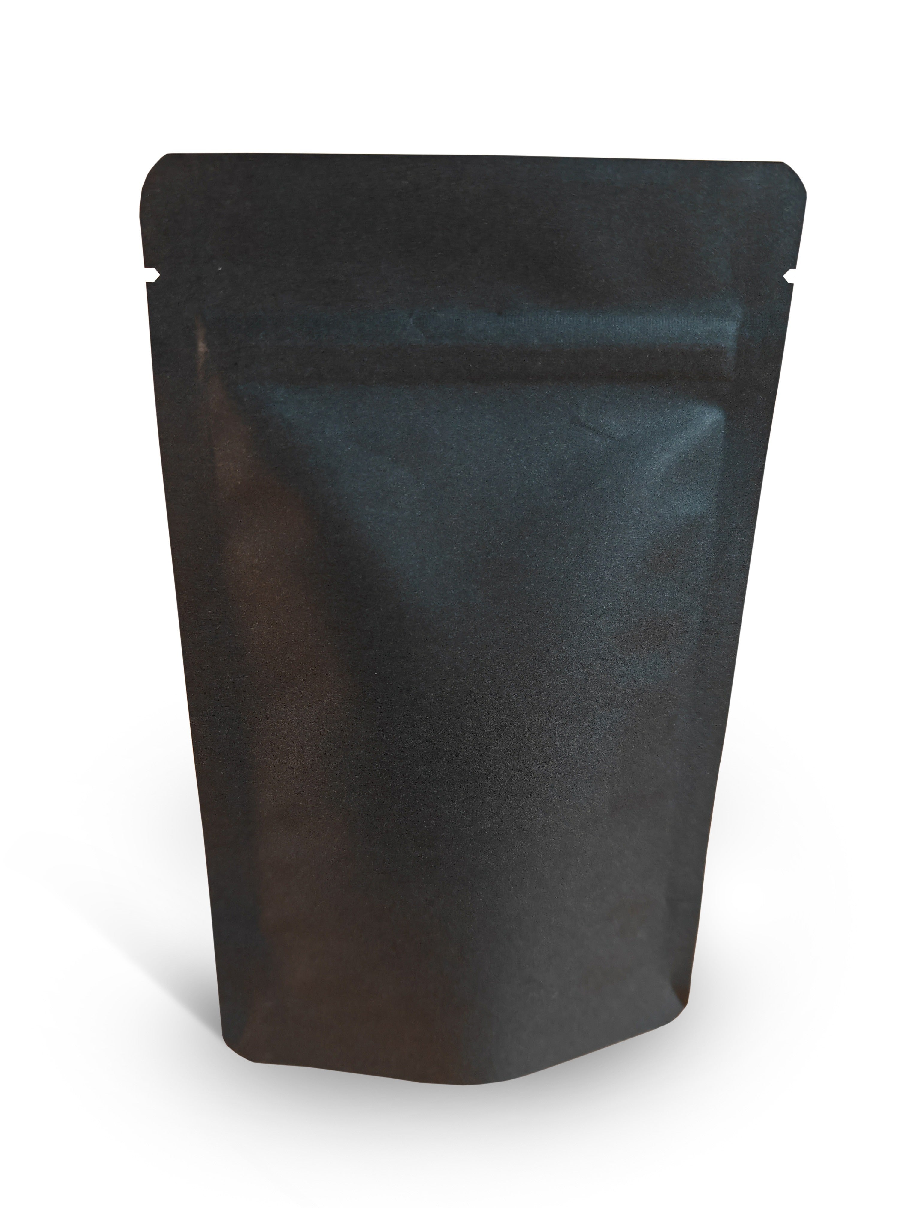 Black Matt Fully Biodegradable Stand Up Pouch With Zip Lock