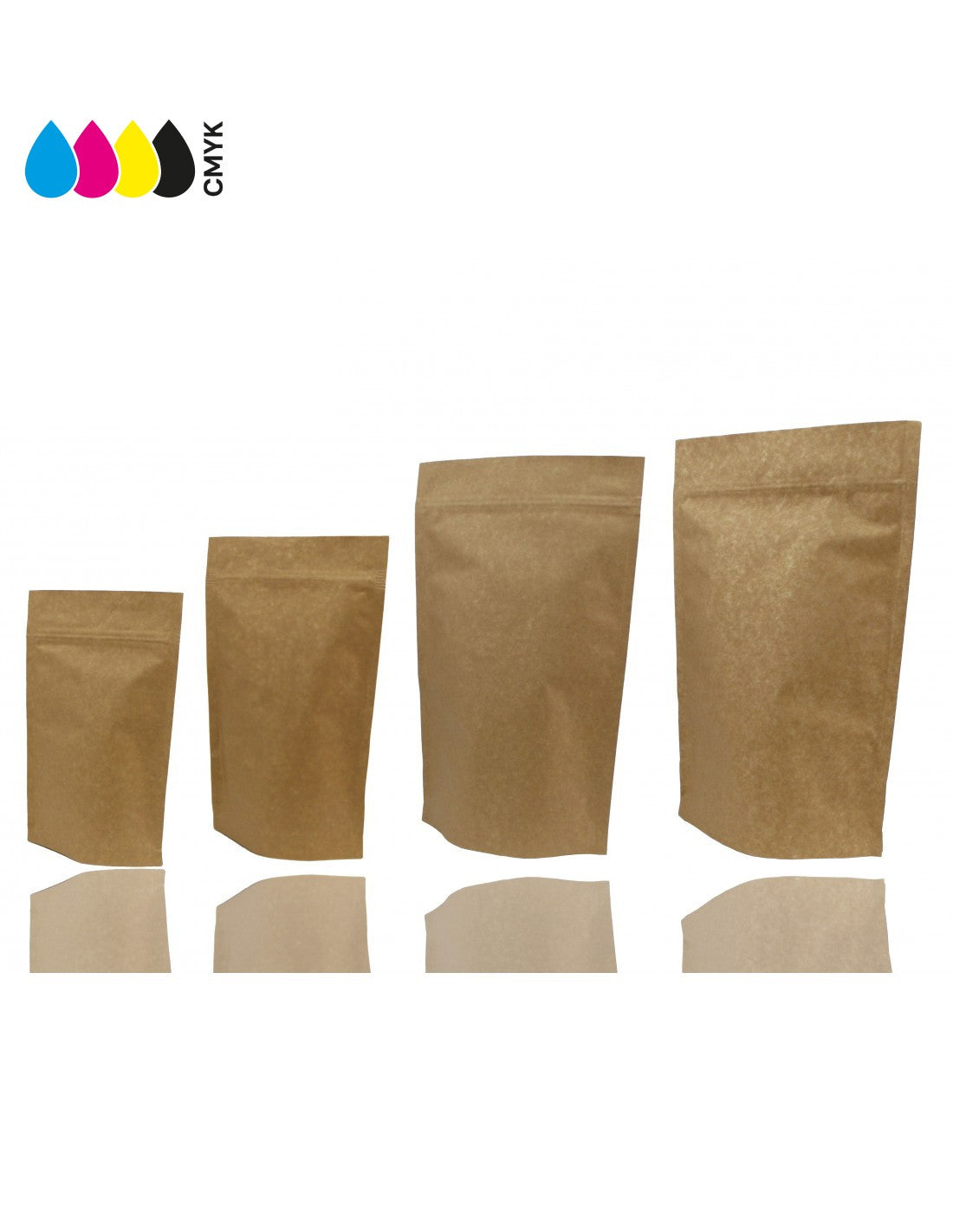 Extra Thick Kraft Paper Aluminium Stand Up Pouch with Zip Lock
