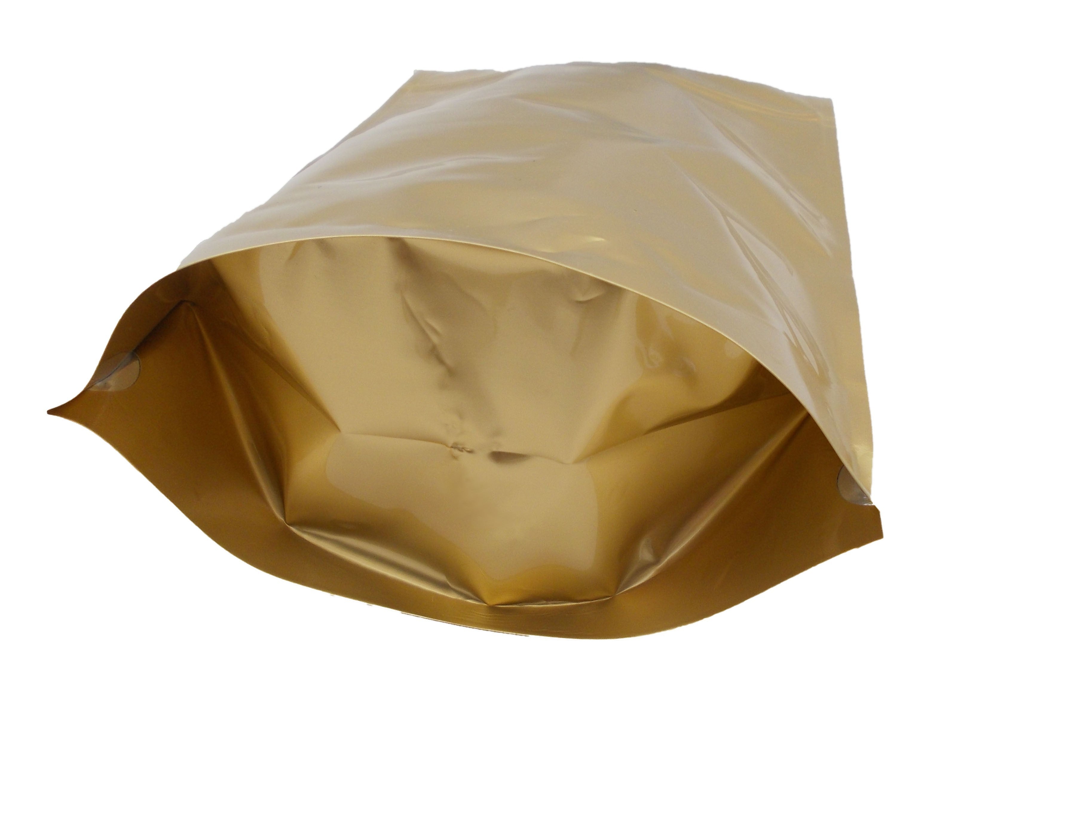 STAND UP ALUMINIUM POUCH-GOLDEN/ HEAT SEAL /ZIP LOCK 250 500 1000 ml/FOOD GRADE