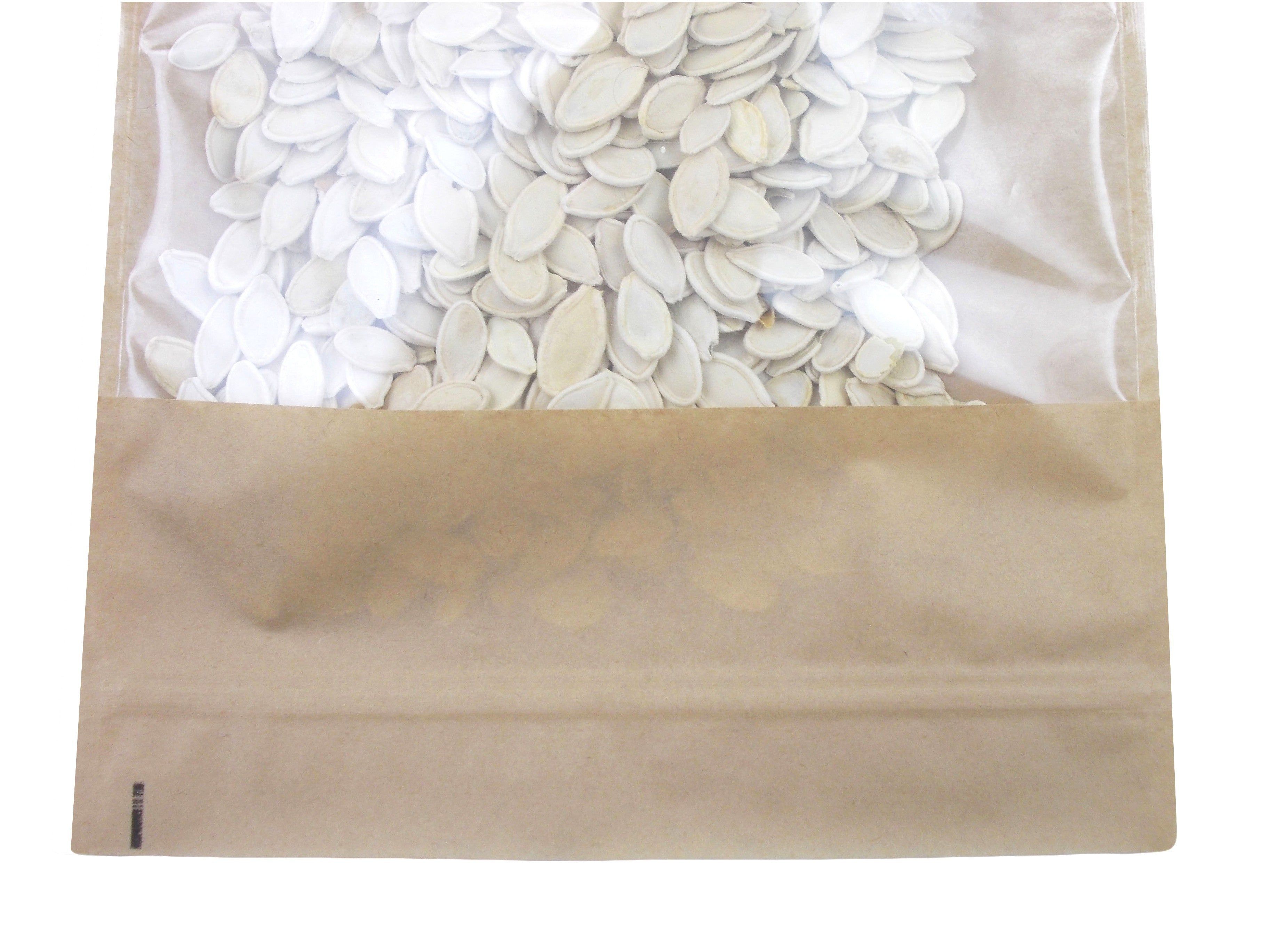 KRAFT PAPER WINDOW STAND UP PLASTIC SEALABLE POUCH FOOD GRADE