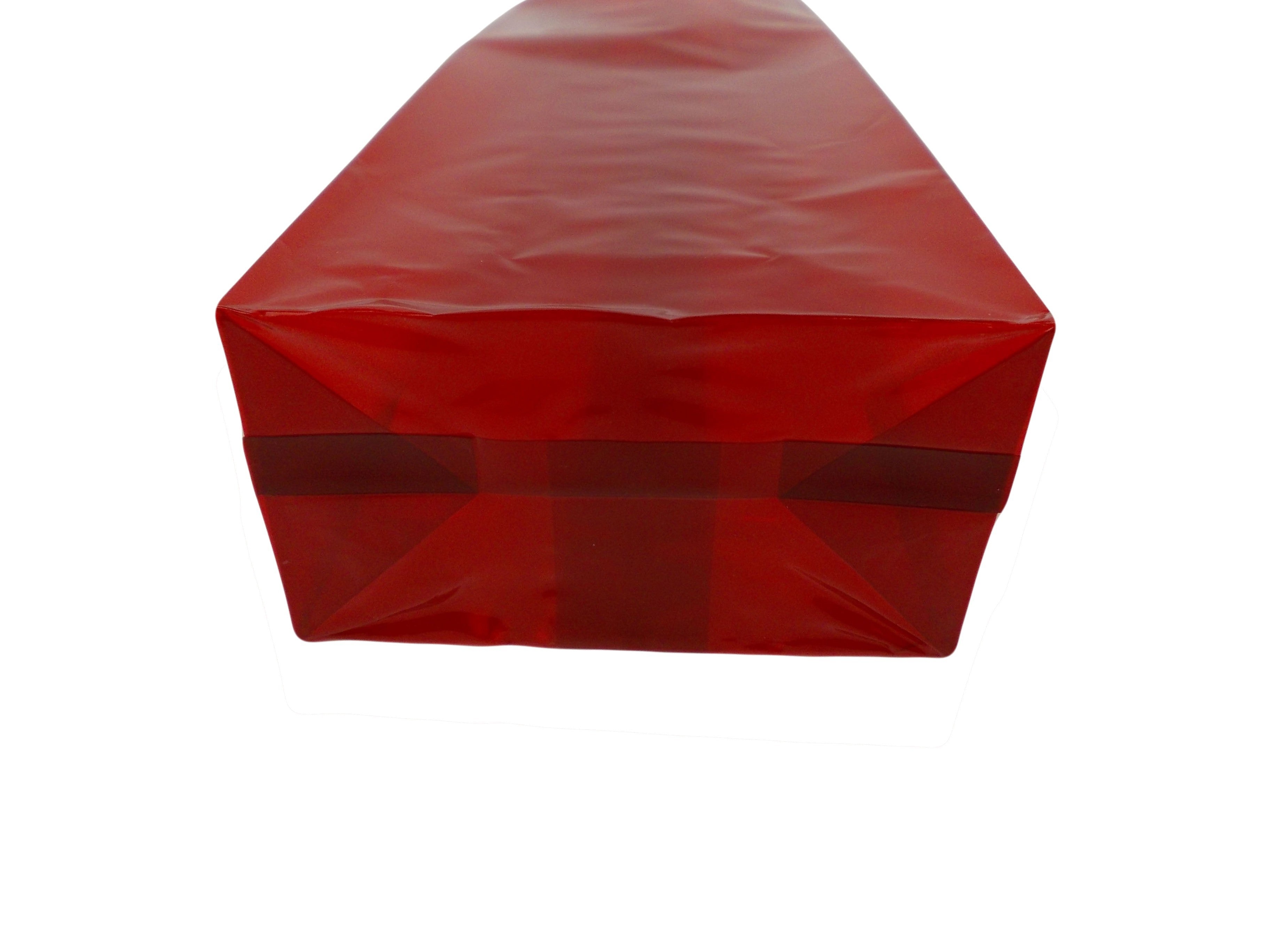 Red See through Heat Seal Gusset pouch/bag with clear block bottom gift food