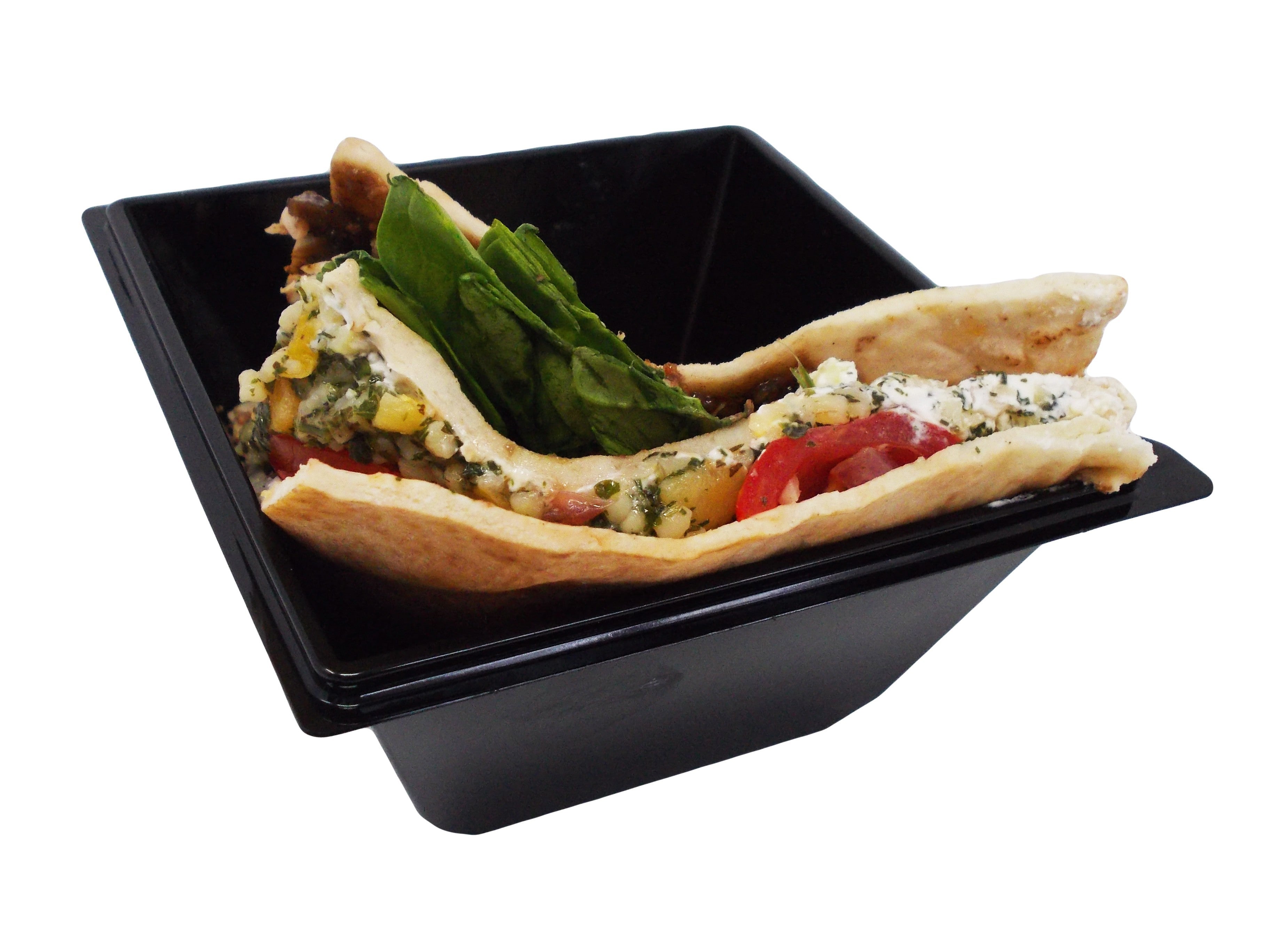 Square Black Transparent Salad Food Meal Container Box Bowl Disposable