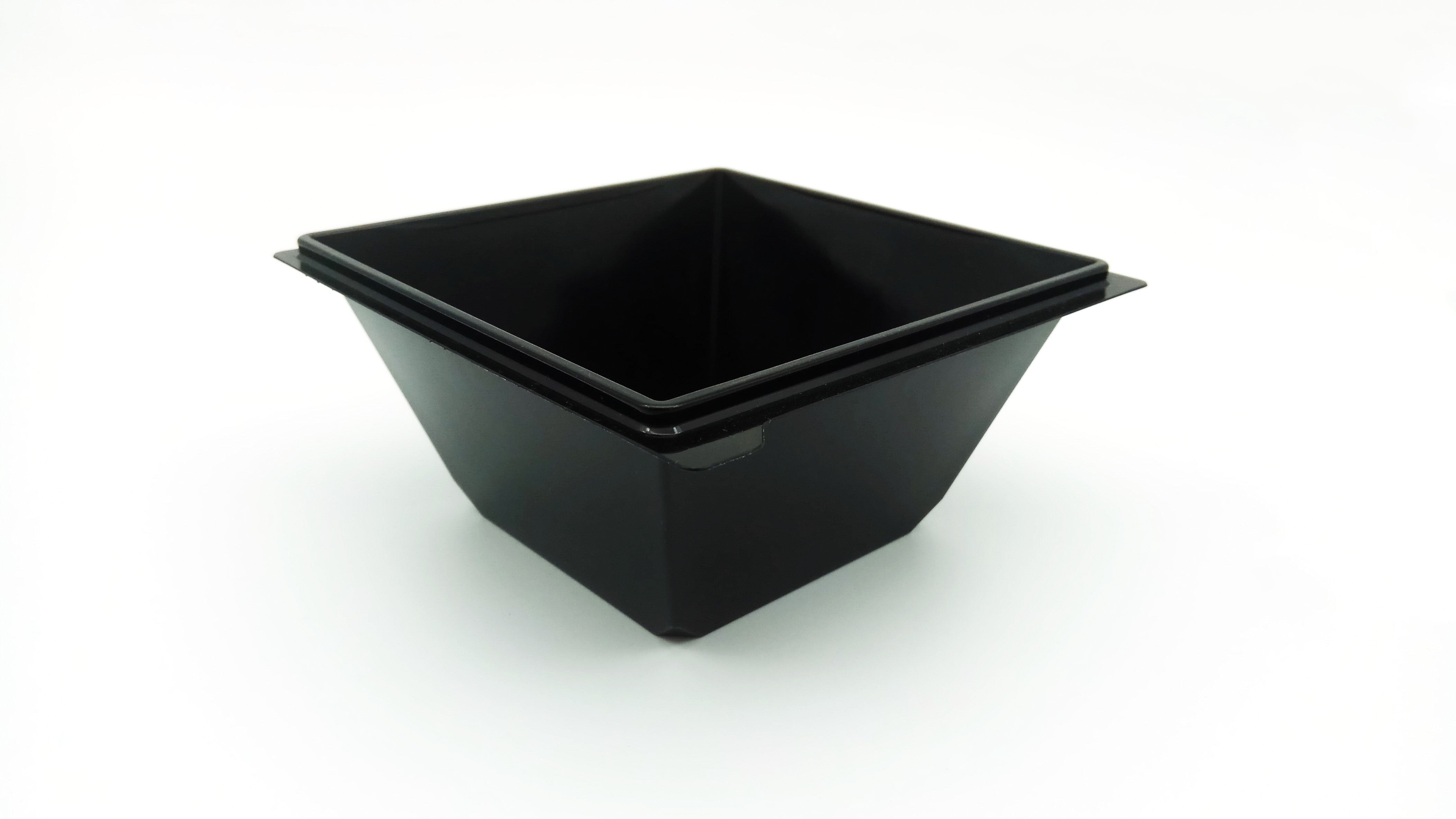 Square Black Transparent Salad Food Meal Container Box Bowl Disposable