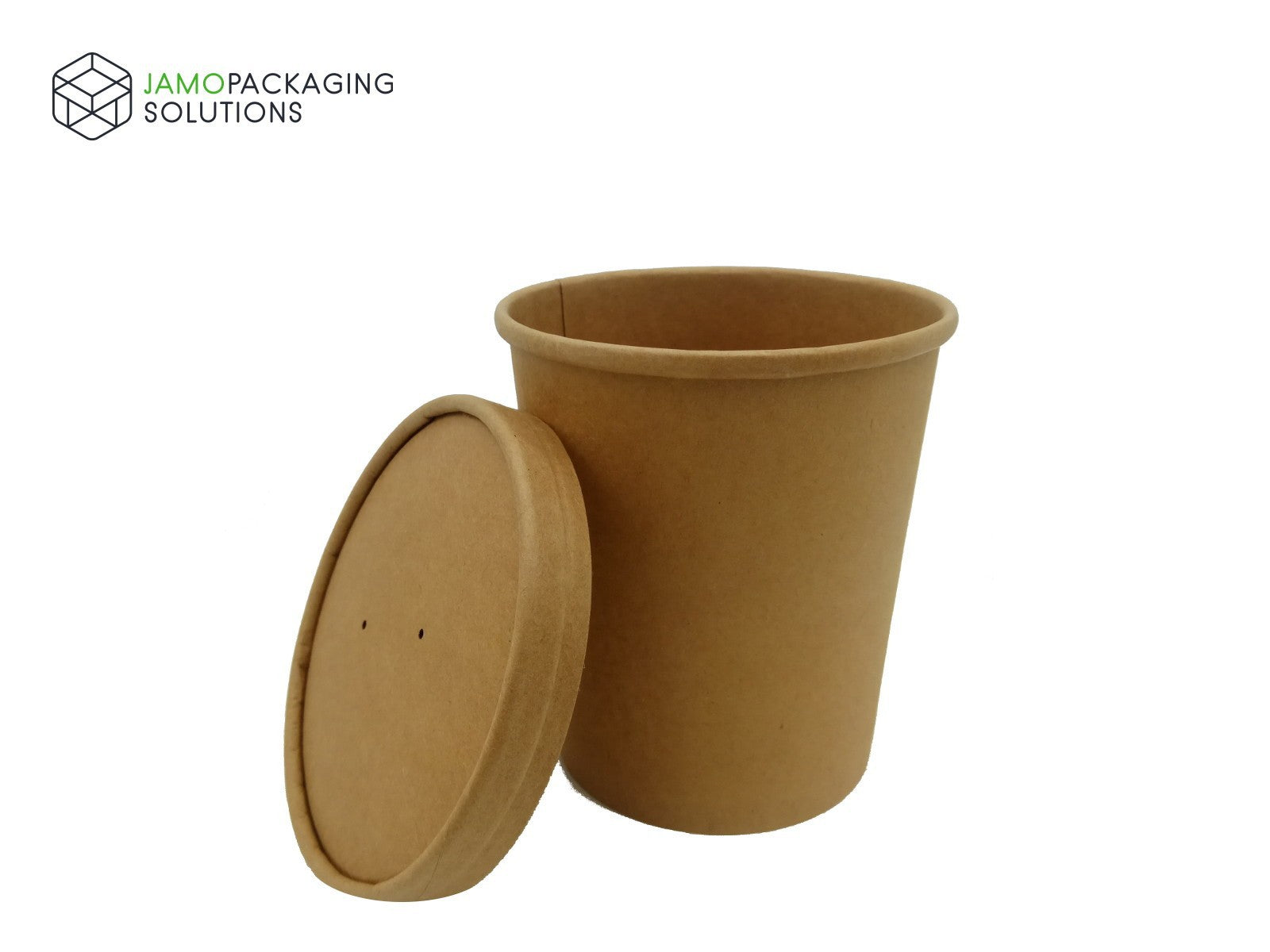 Kraft Paper Eco Soup Cup with Vented Lid Takeaway Hot Food Microwave