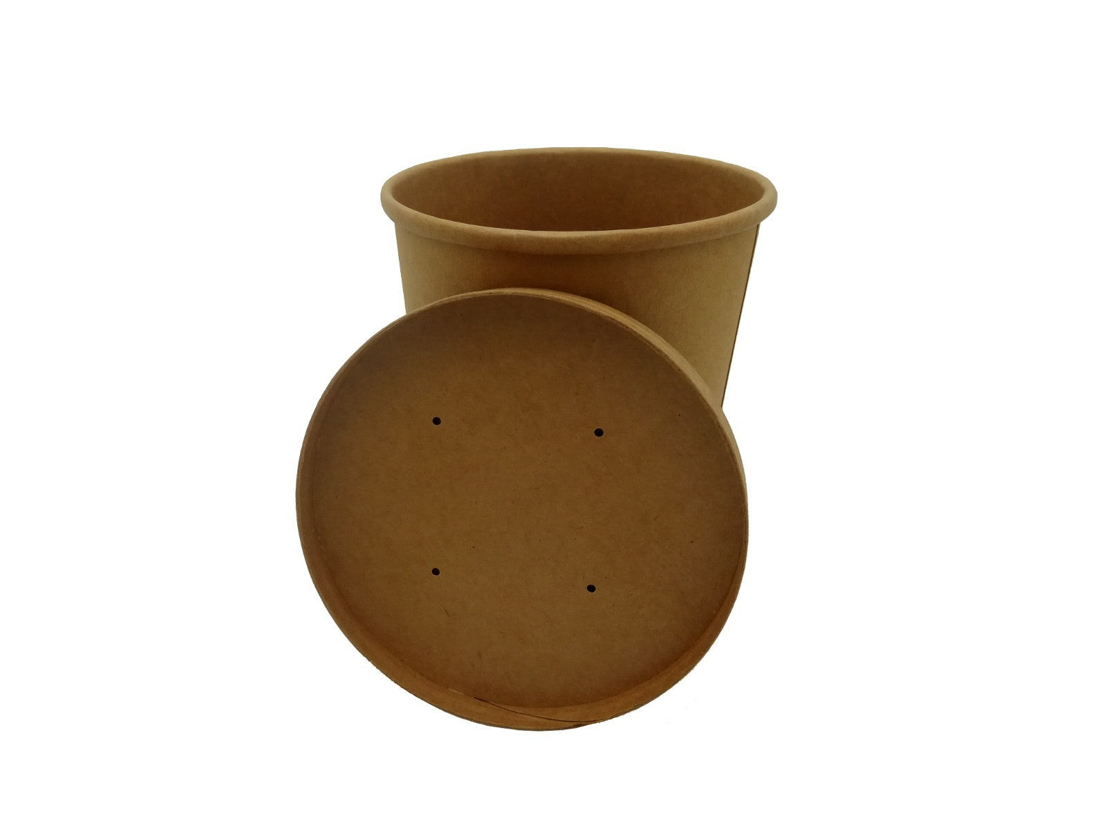 Kraft Paper Eco Soup Cup with Vented Lid Takeaway Hot Food Microwave