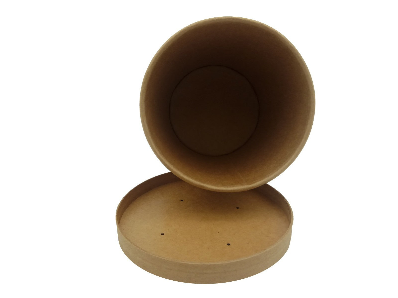 Kraft Paper Eco Soup Cup with Vented Lid Takeaway Hot Food Microwave