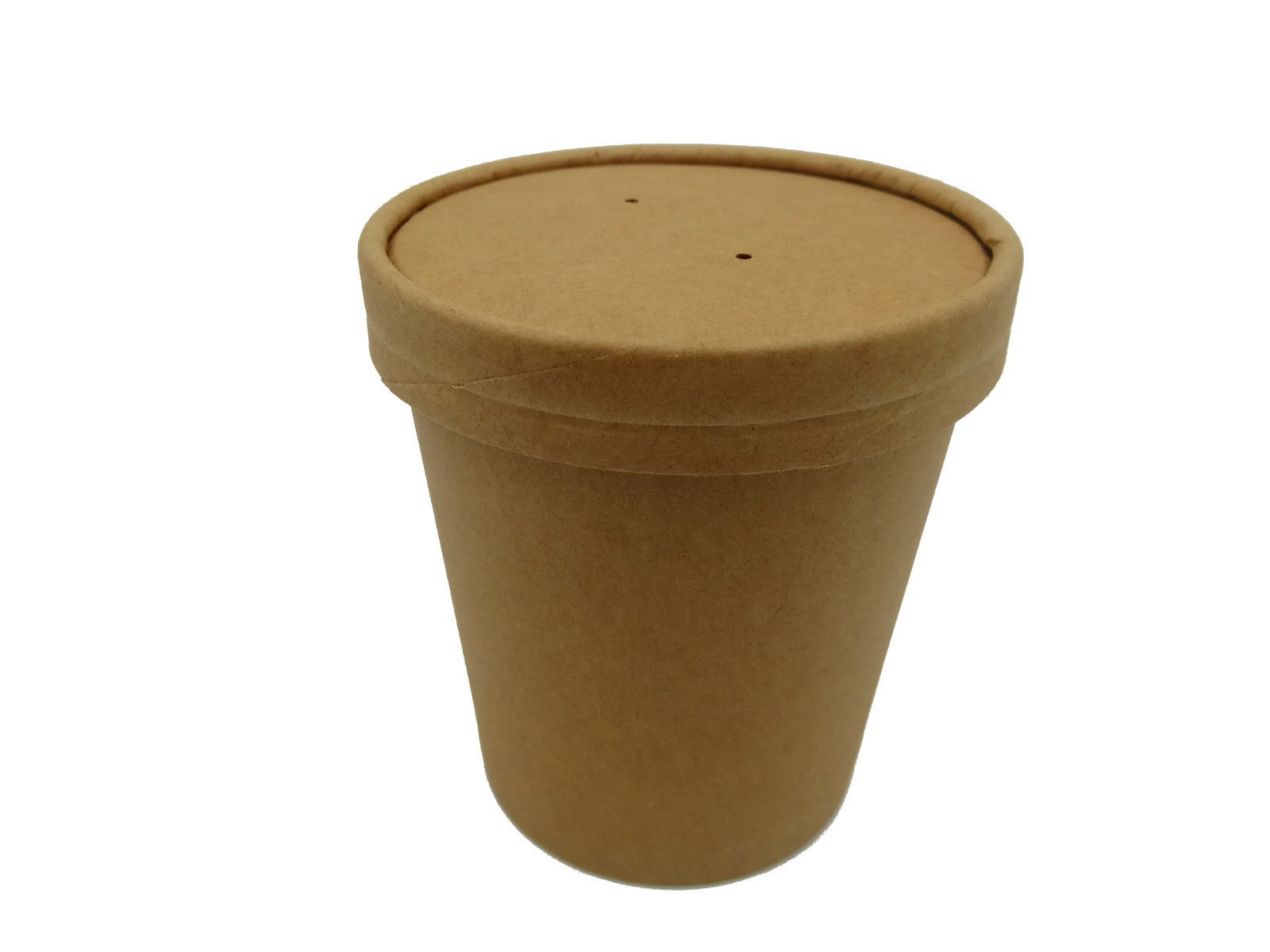 Kraft Paper Eco Soup Cup with Vented Lid Takeaway Hot Food Microwave