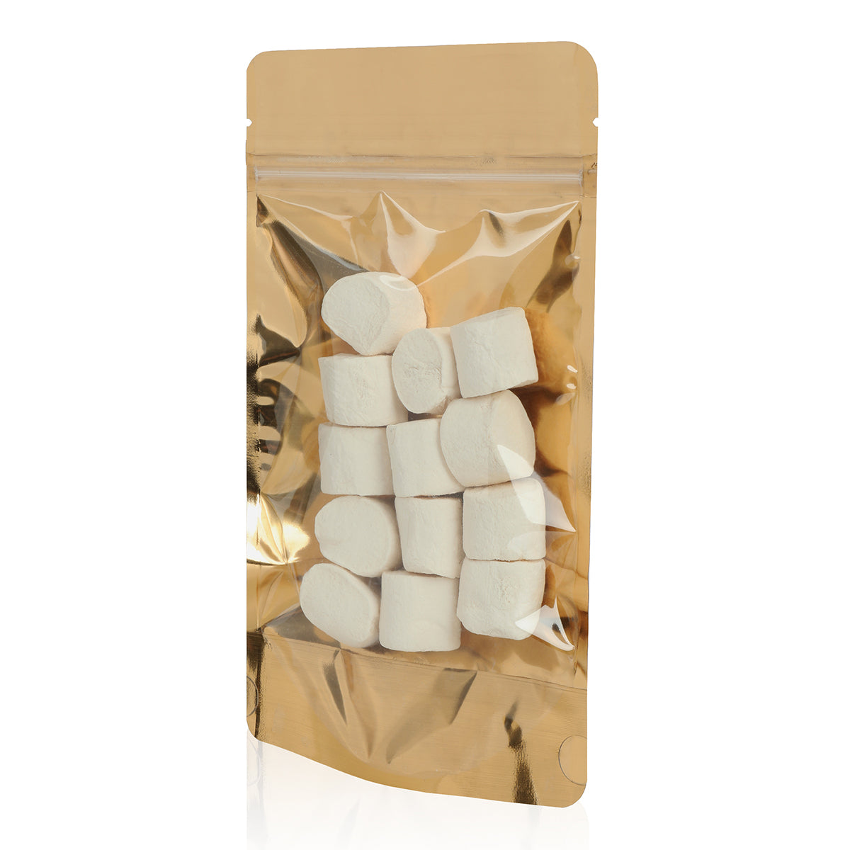 Gold One Side Transparent Stand Up Pouch with Zip Lock