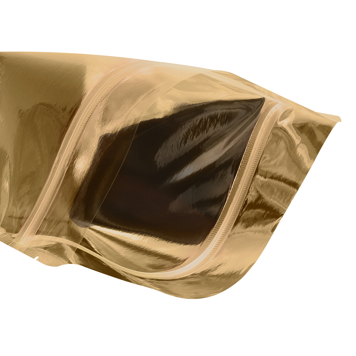 Gold One Side Transparent Stand Up Pouch with Zip Lock