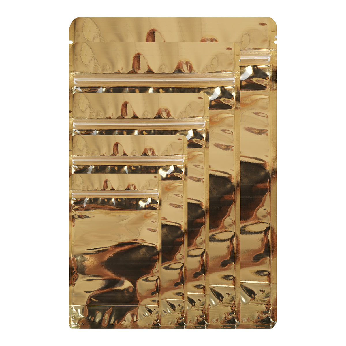 Gold One Side Transparent Stand Up Pouch with Zip Lock