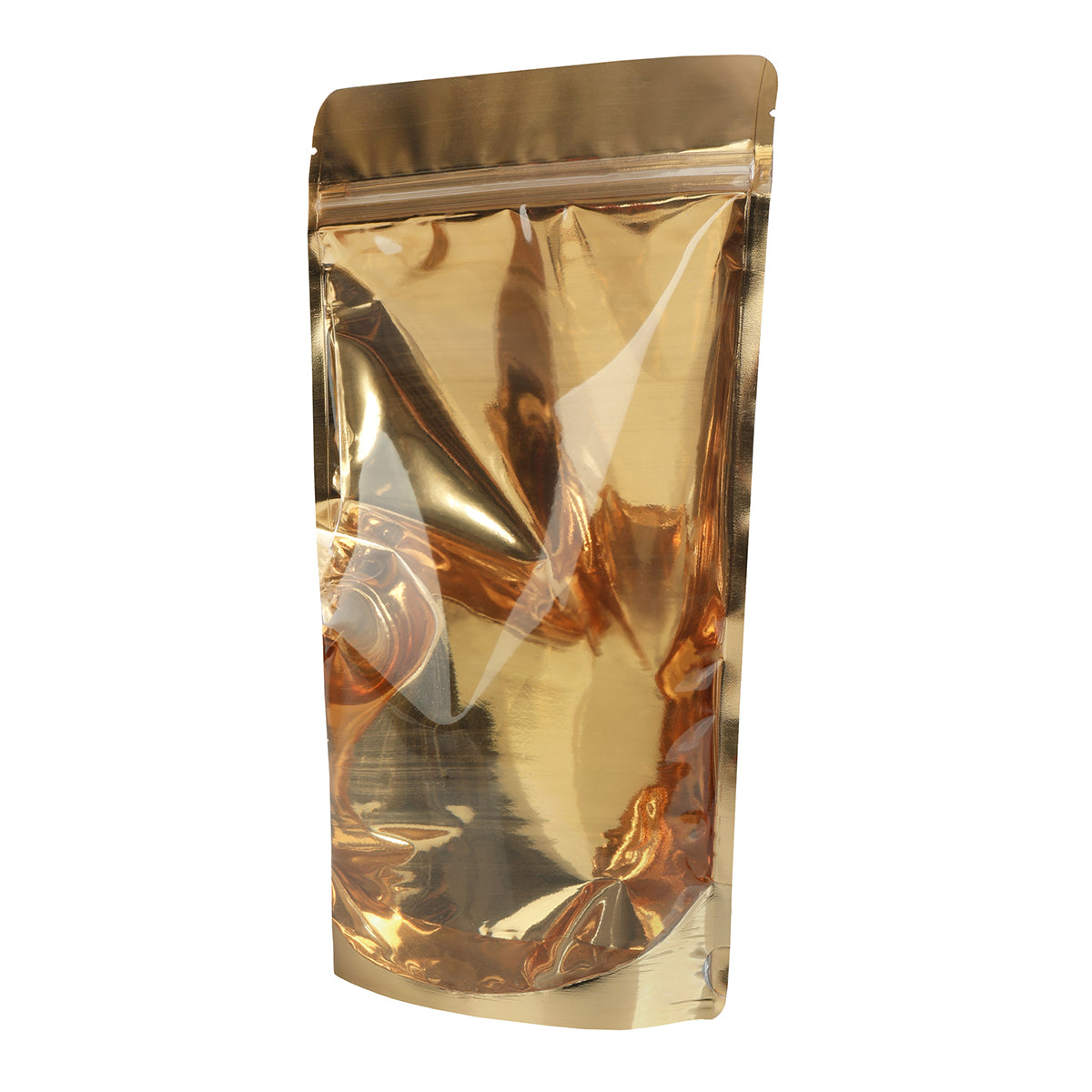 Gold One Side Transparent Stand Up Pouch with Zip Lock