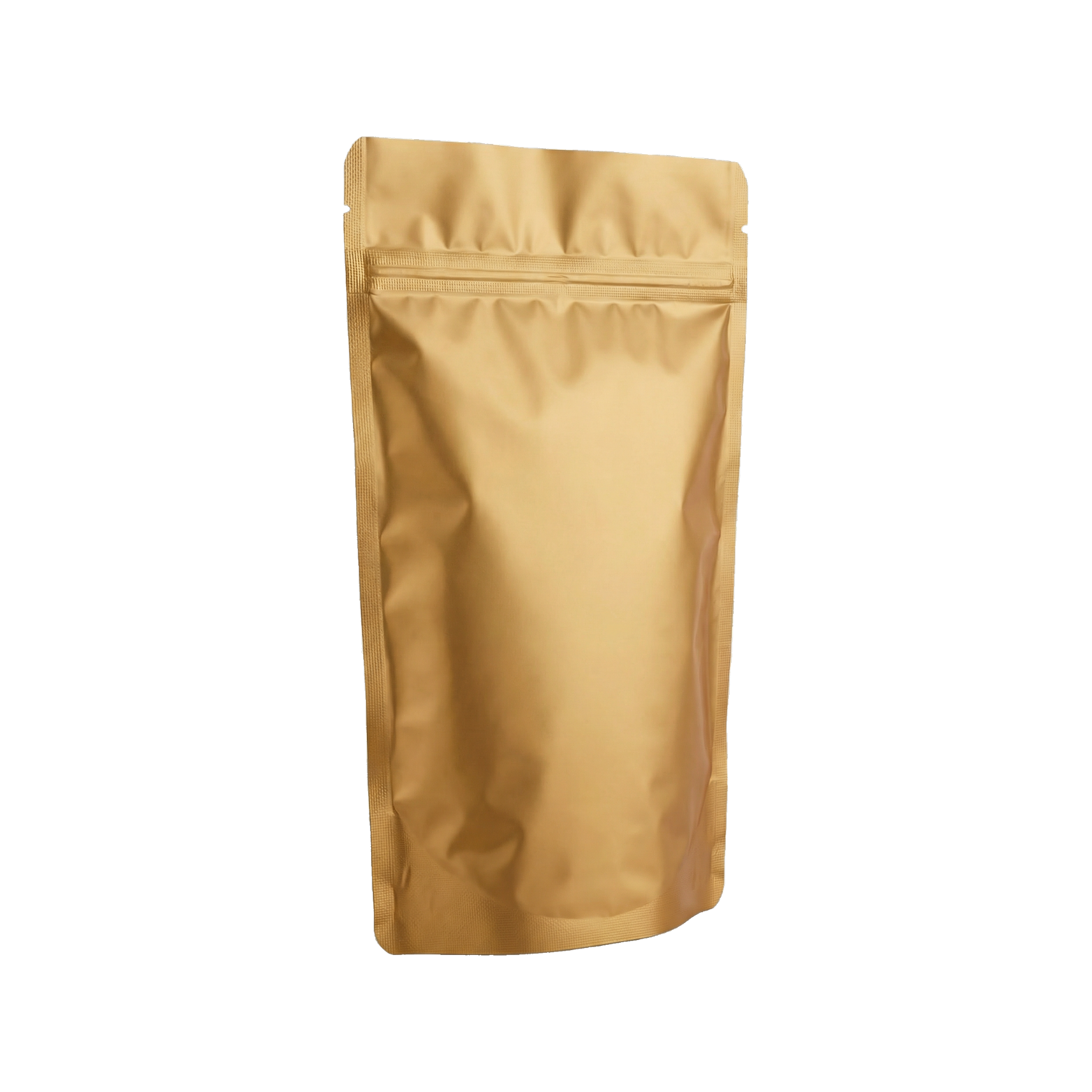 Gold Aluminium Stand Up Pouch with Zip Lock and Tear Notch