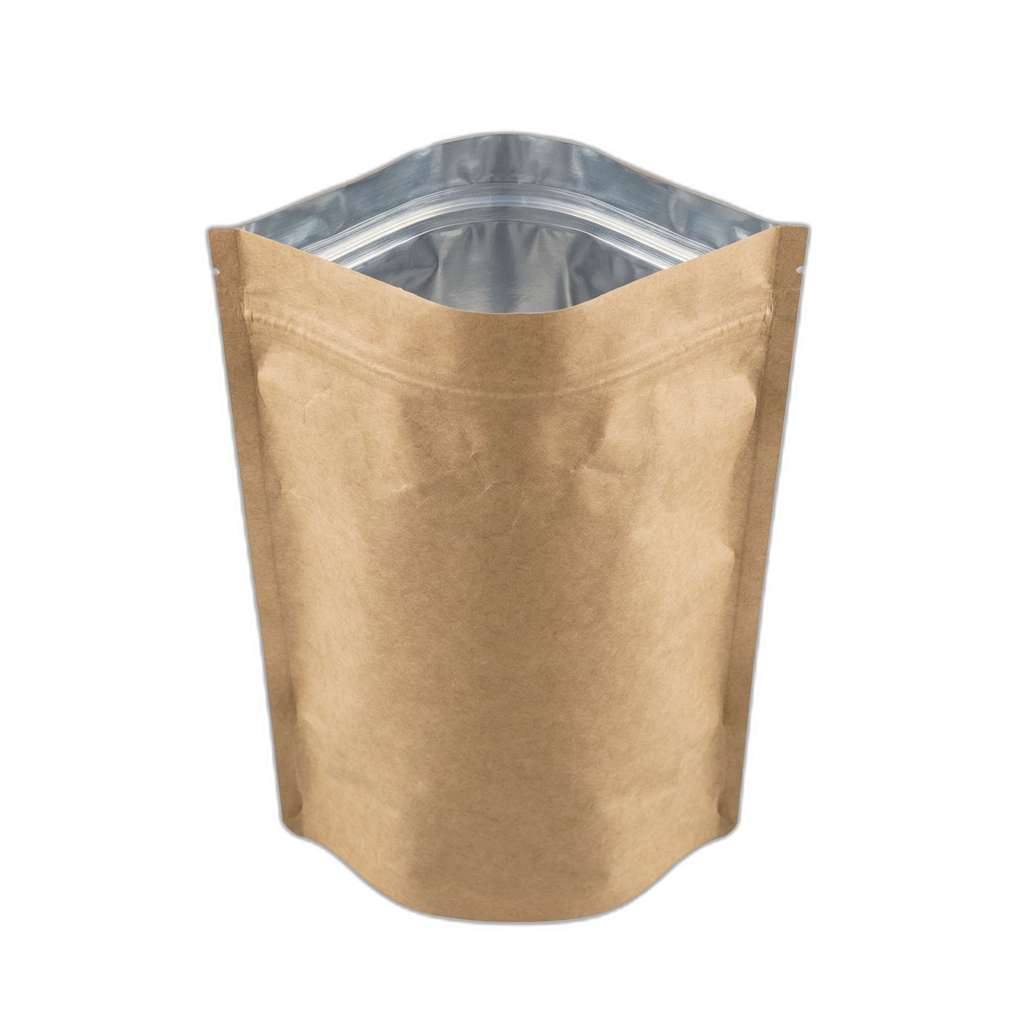 Kraft Paper Aluminium Stand Up Pouch with Zip Lock and Tear Notch