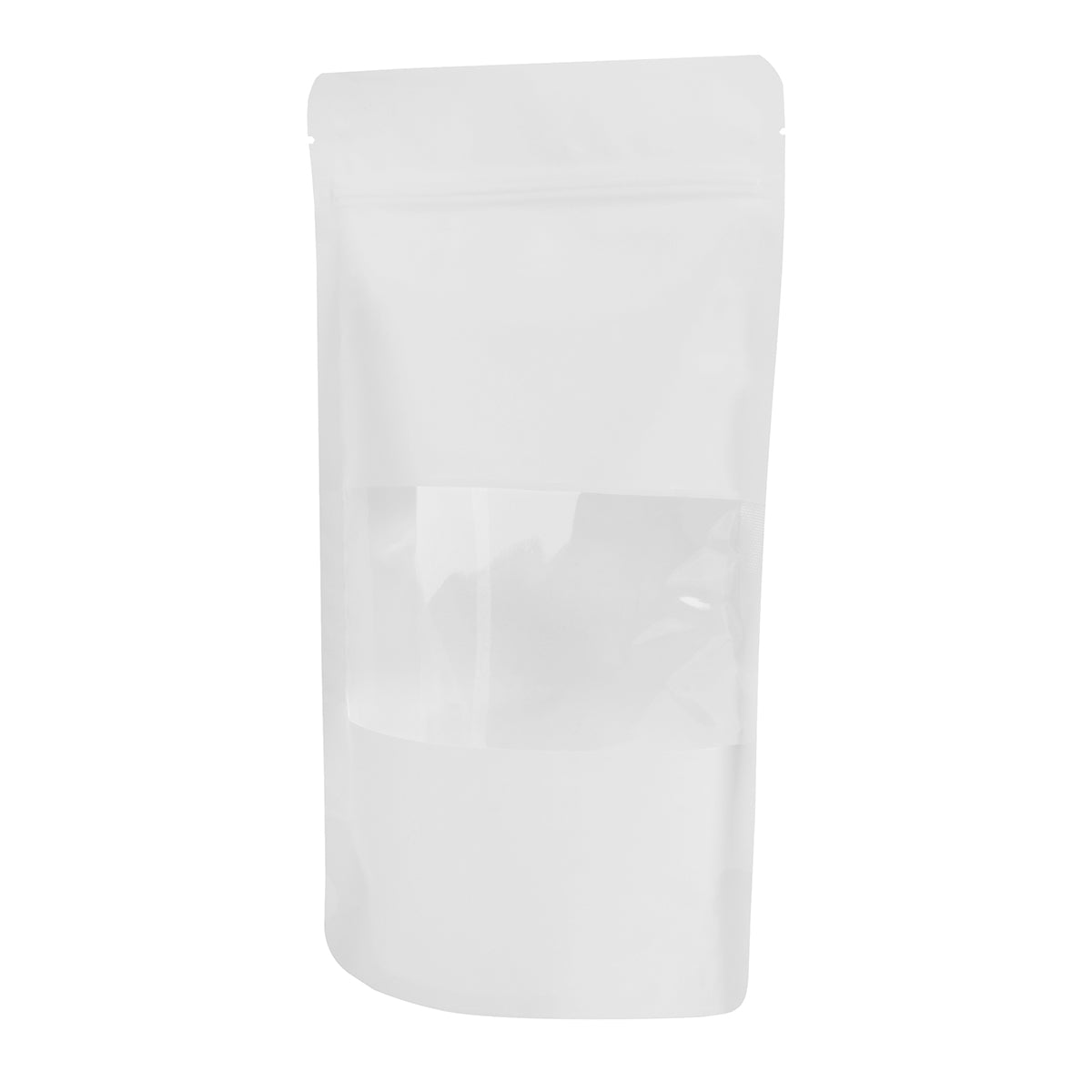 White Kraft Paper Window Stand Up Sealable Pouch with Zip Lock