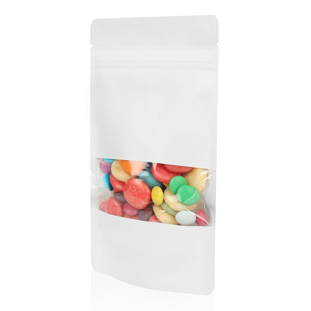 White Kraft Paper Window Stand Up Sealable Pouch with Zip Lock