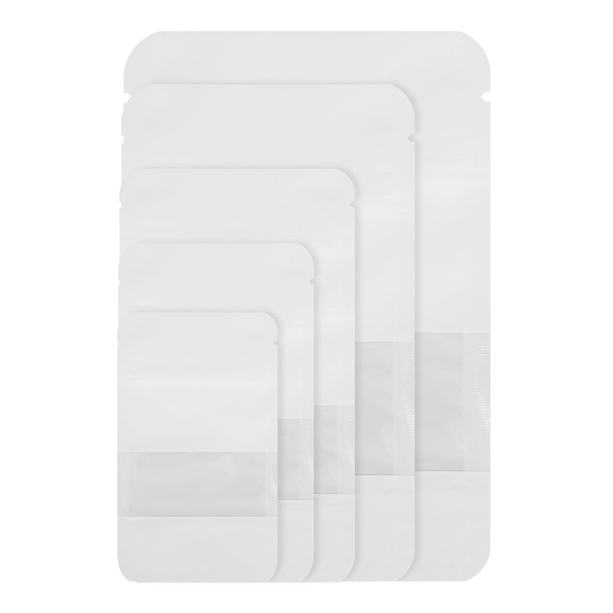 White Kraft Paper Window Stand Up Sealable Pouch with Zip Lock