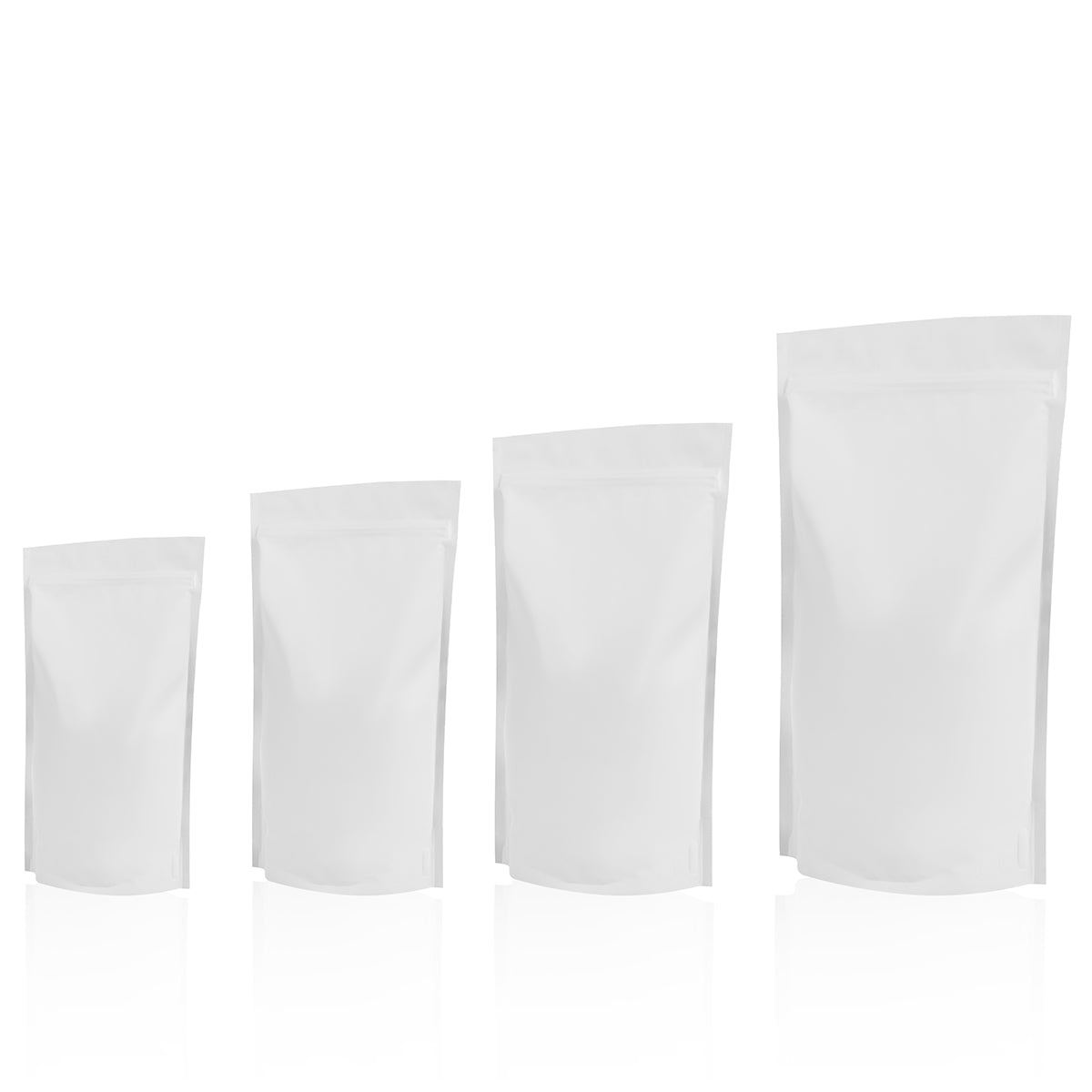 White Matt Stand Up Pouch with Zip Lock