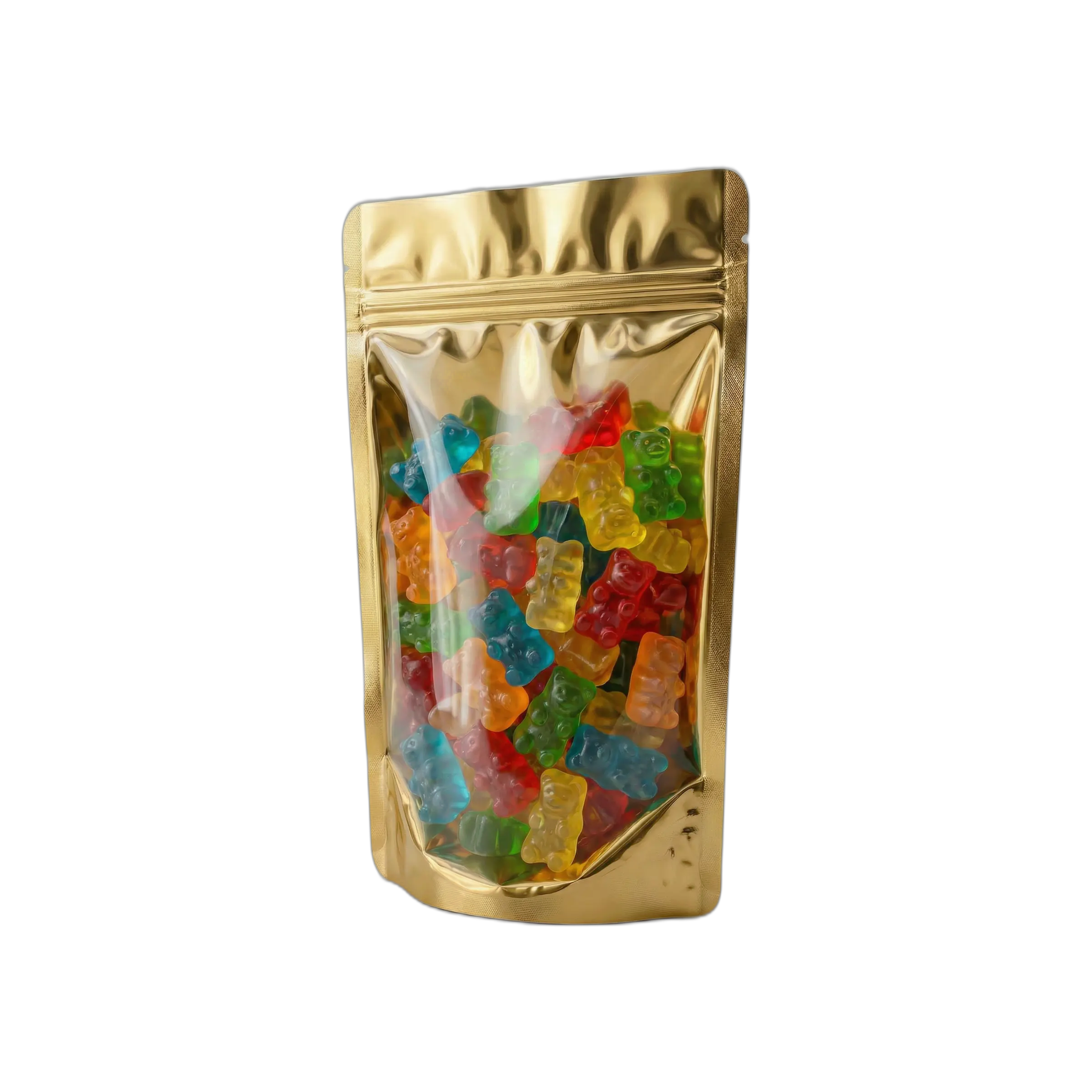 Gold One Side Transparent Stand Up Pouch with Zip Lock