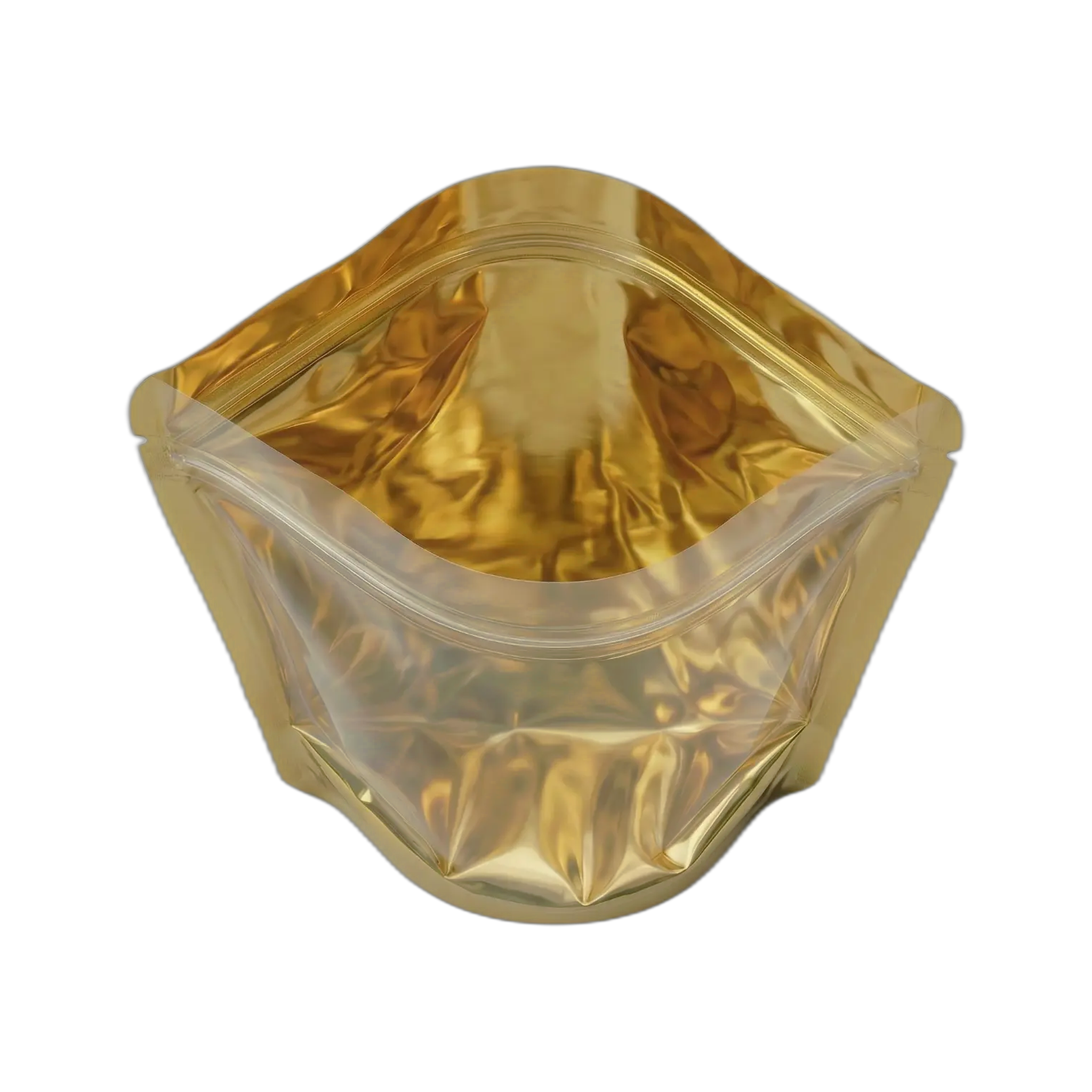 Gold One Side Transparent Stand Up Pouch with Zip Lock