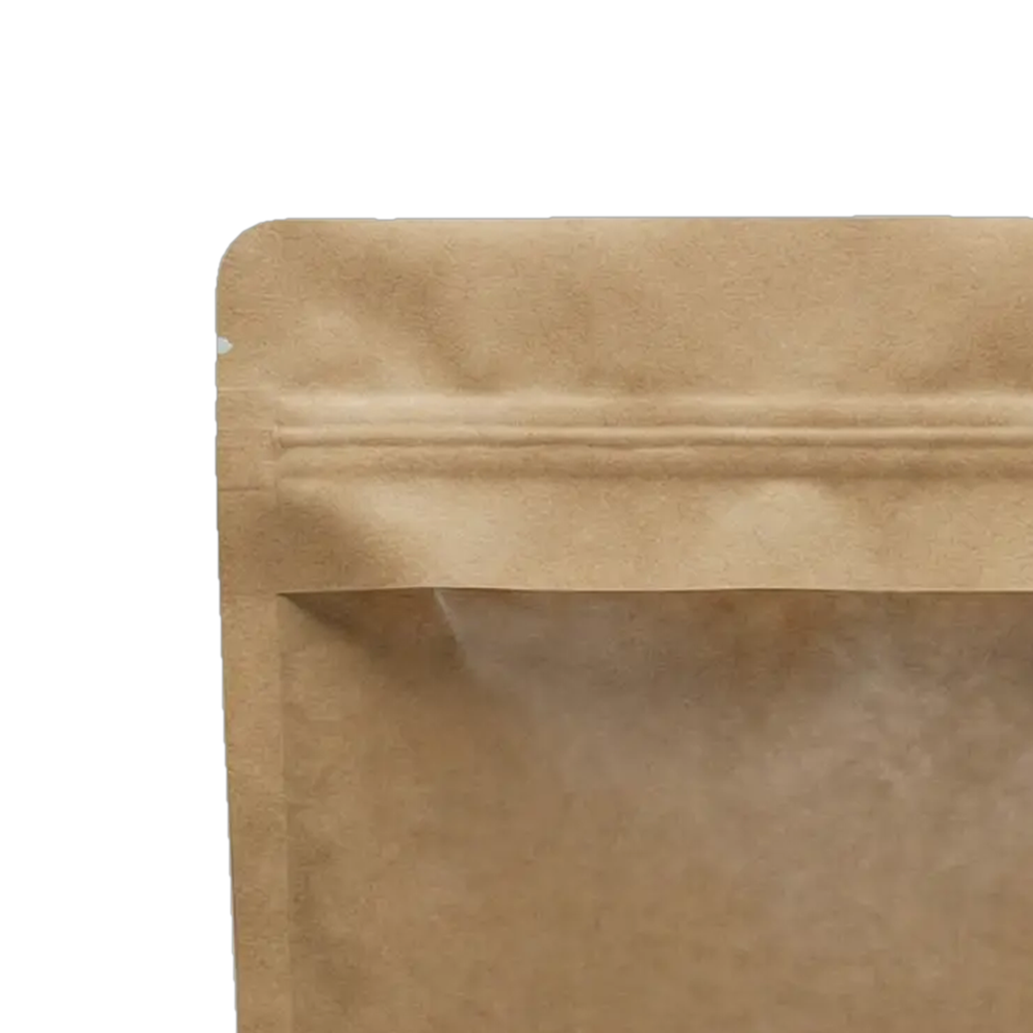 Brown Kraft Paper Large Window Stand Up Sealable Pouch with Zip Lock