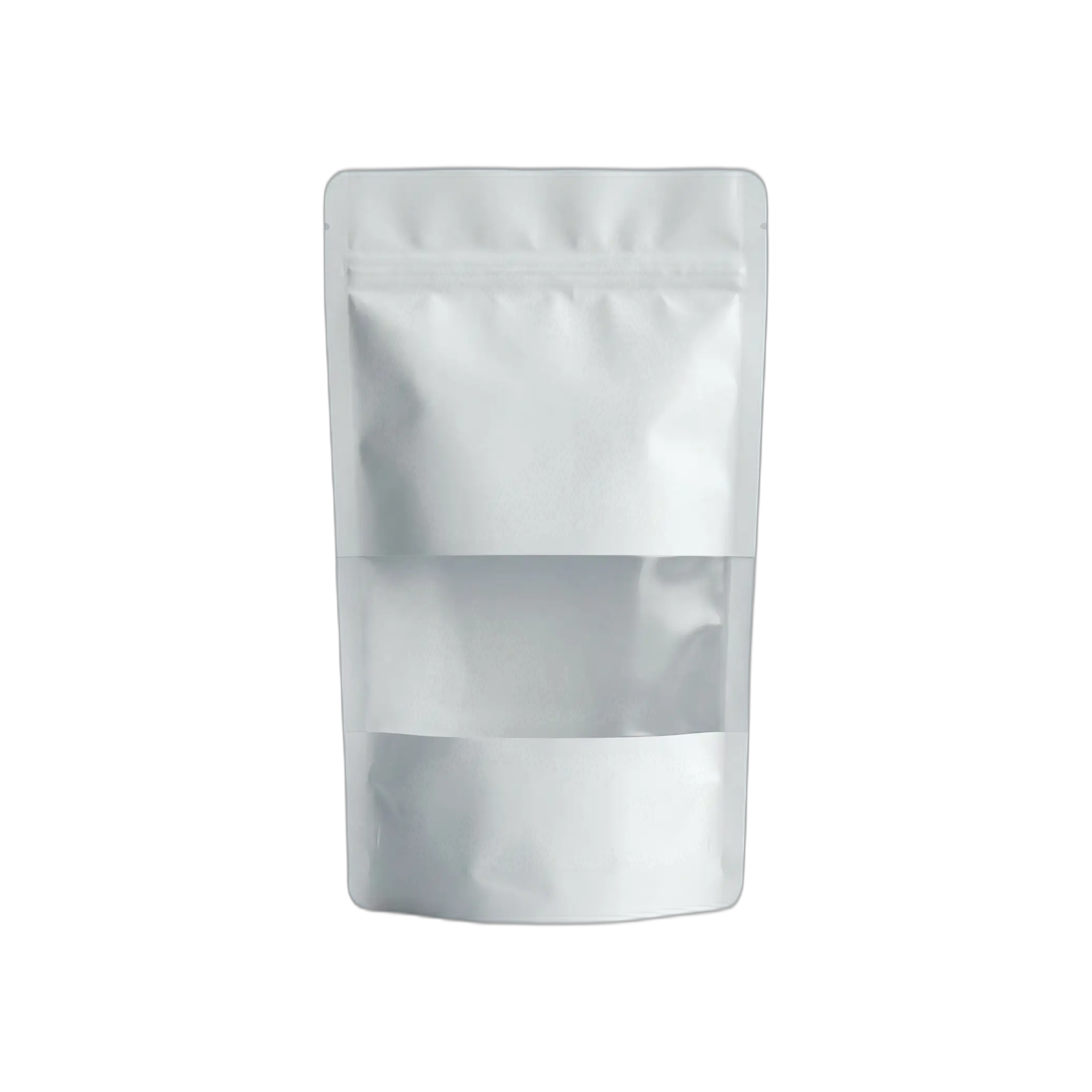 White Kraft Paper Window Stand Up Sealable Pouch with Zip Lock