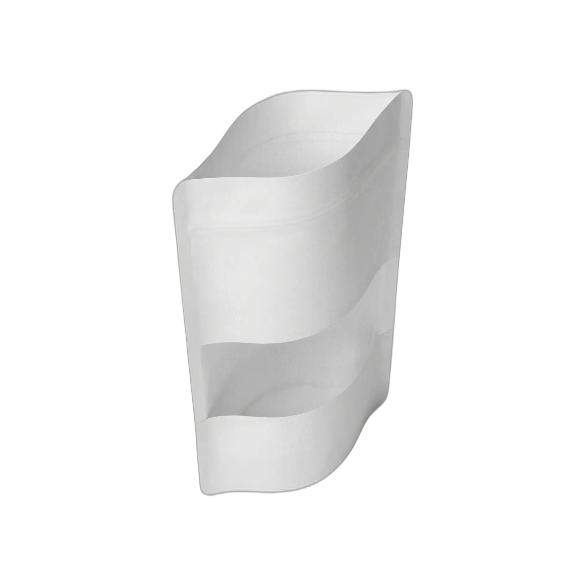 White Kraft Paper Window Stand Up Sealable Pouch with Zip Lock