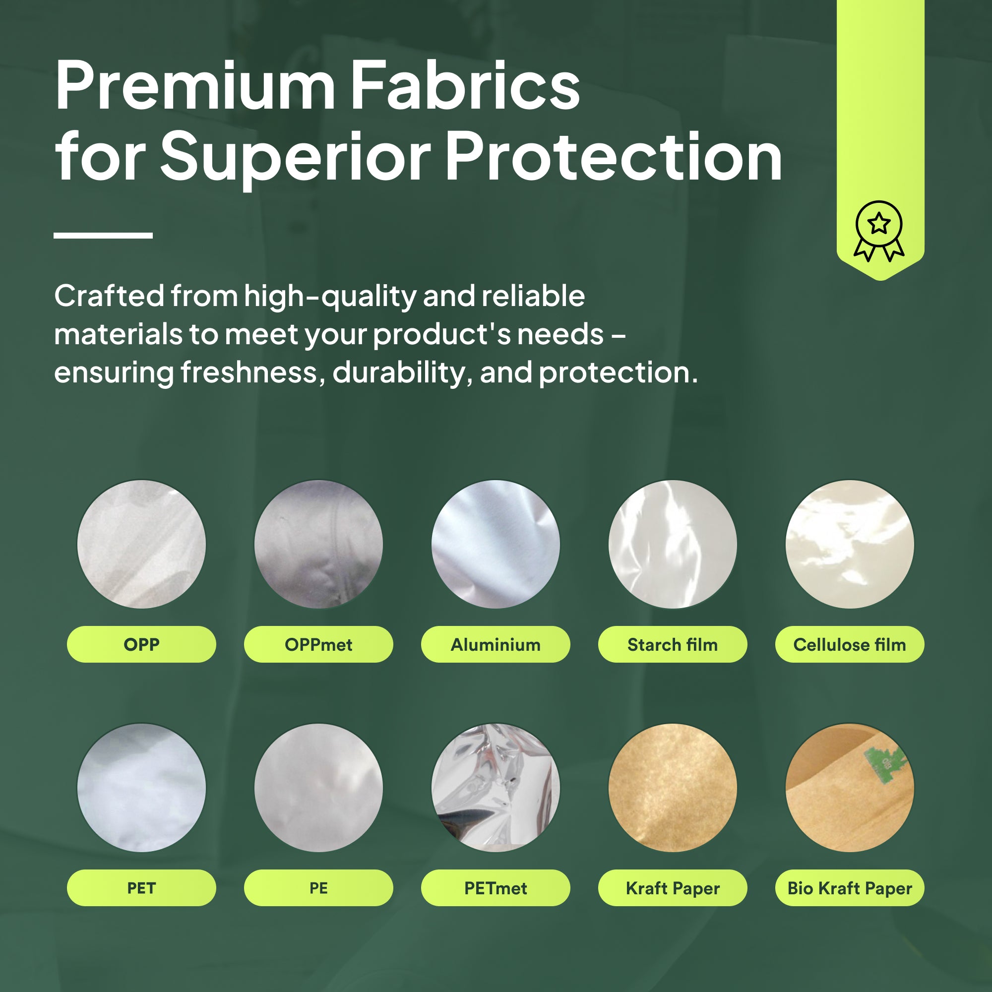 Gold Aluminium Stand Up Pouch with Zip Lock