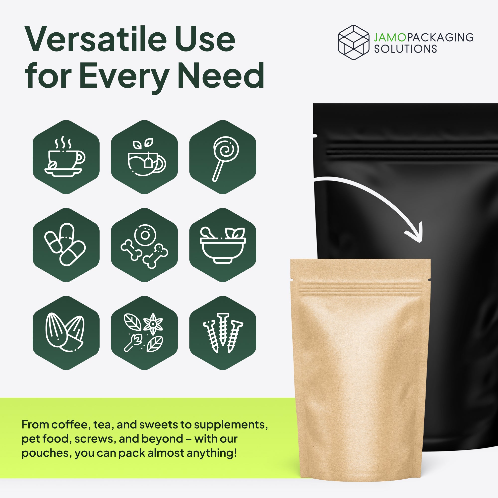 Gold Aluminium Stand Up Pouch with Zip Lock