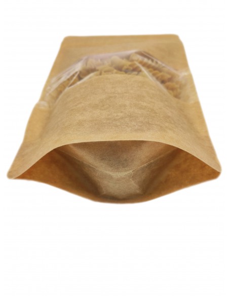 Kraft Paper Window Stand Up Sealable Pouch with Zip Lock