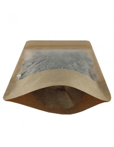 Kraft paper ziplock bag best sale with window