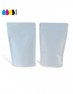 White Matt Fully Biodegradable Stand Up Pouch With Zip Lock