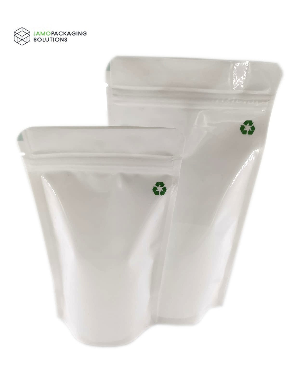 Recyclable White Stand Up Pouch With Zip Lock