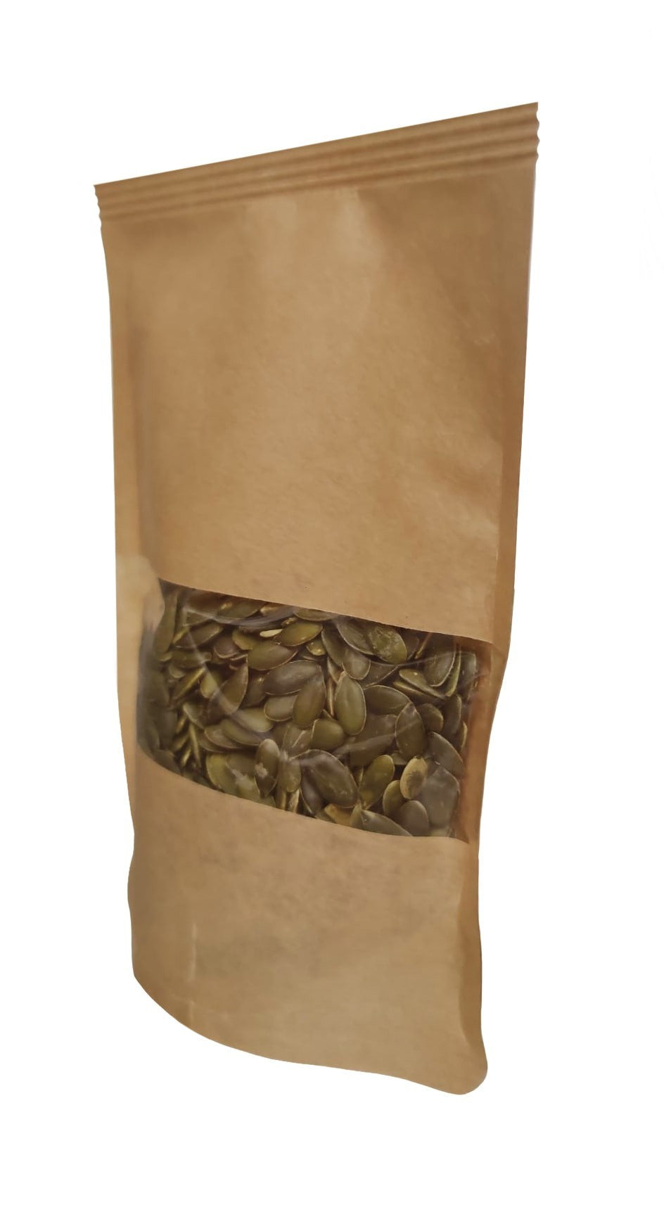 Kraft Paper Window Stand Up Sealable Pouch without Zip Lock