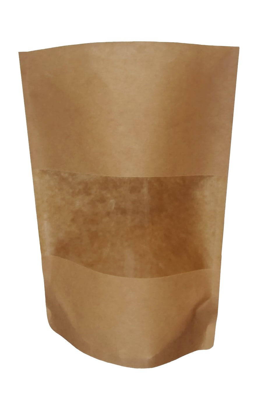 Kraft Paper Window Stand Up Sealable Pouch without Zip Lock