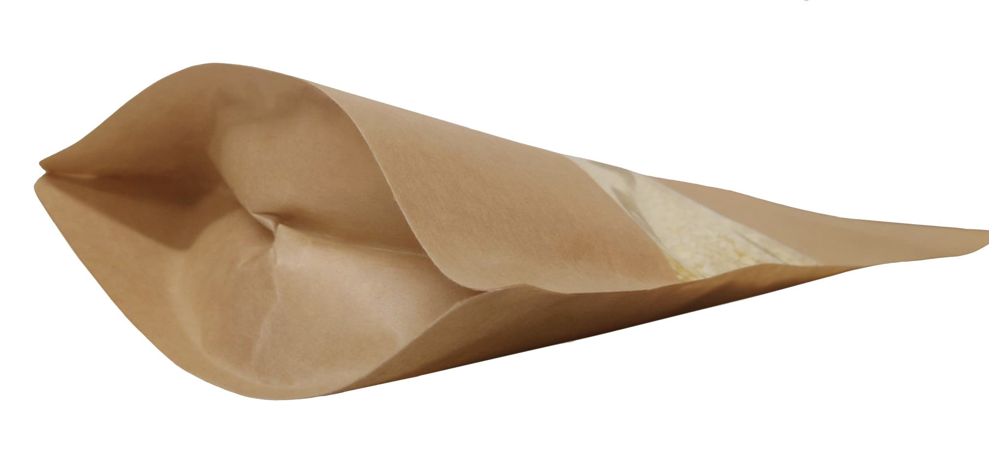 Kraft Paper Window Stand Up Sealable Pouch without Zip Lock