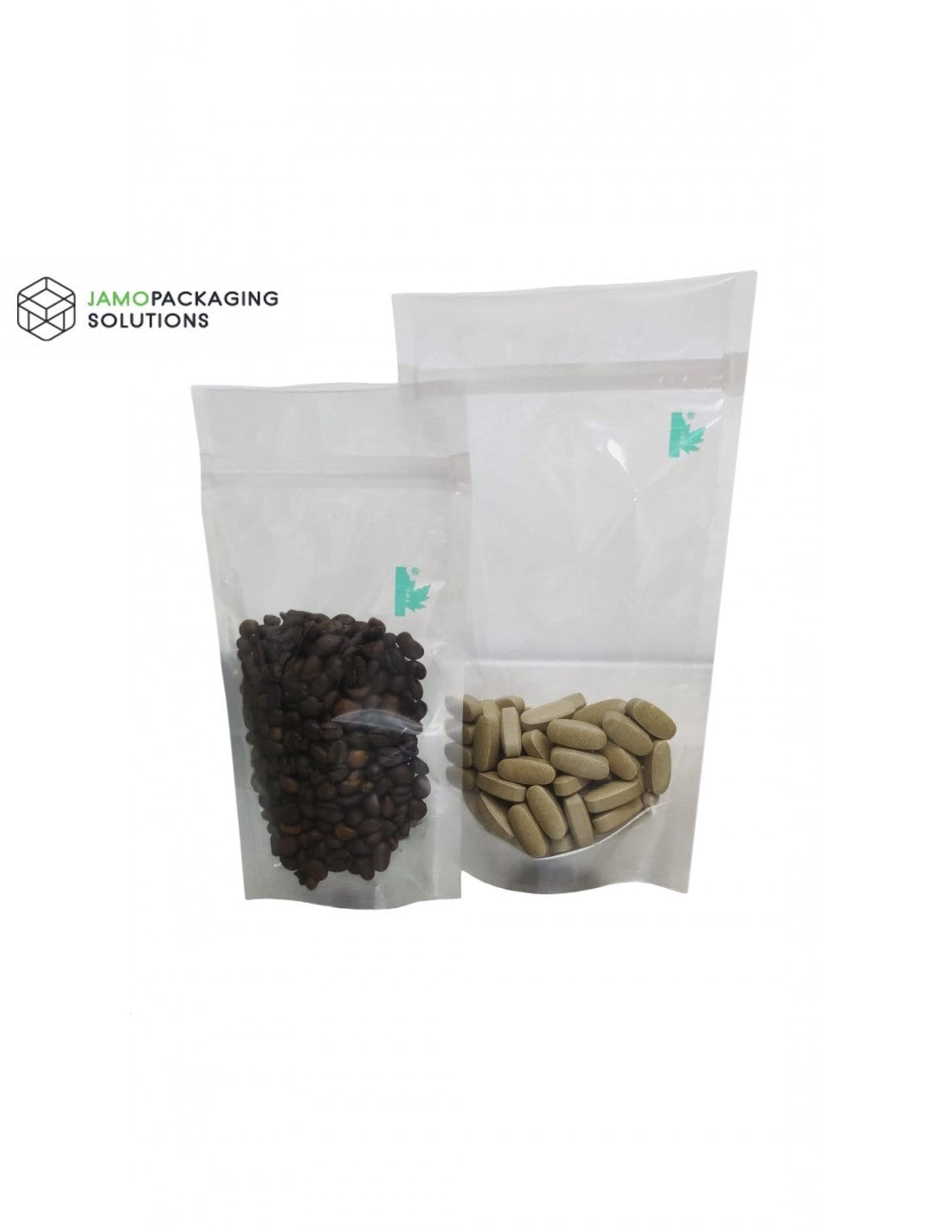 Transparent Fully Biodegradable Stand Up Pouch with Zip Lock