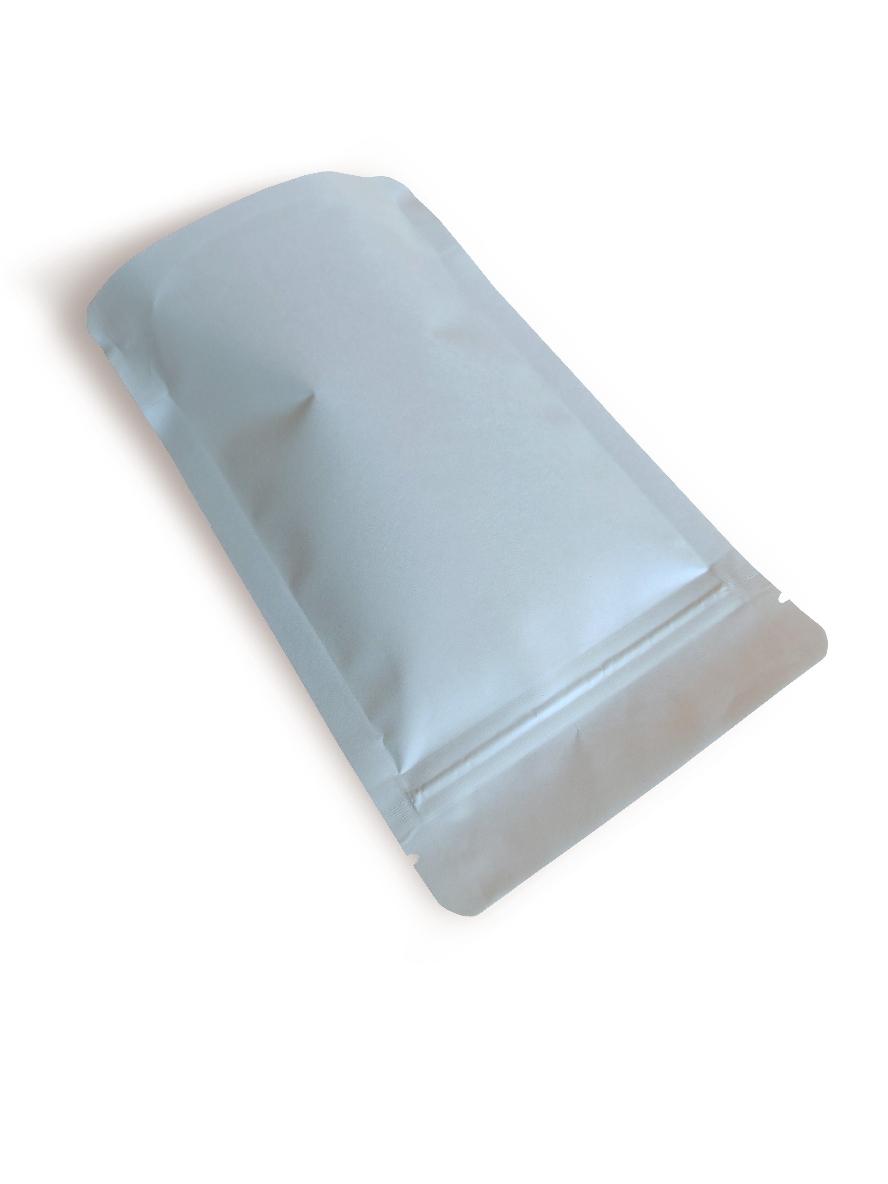White Matt Fully Biodegradable Stand Up Pouch With Zip Lock