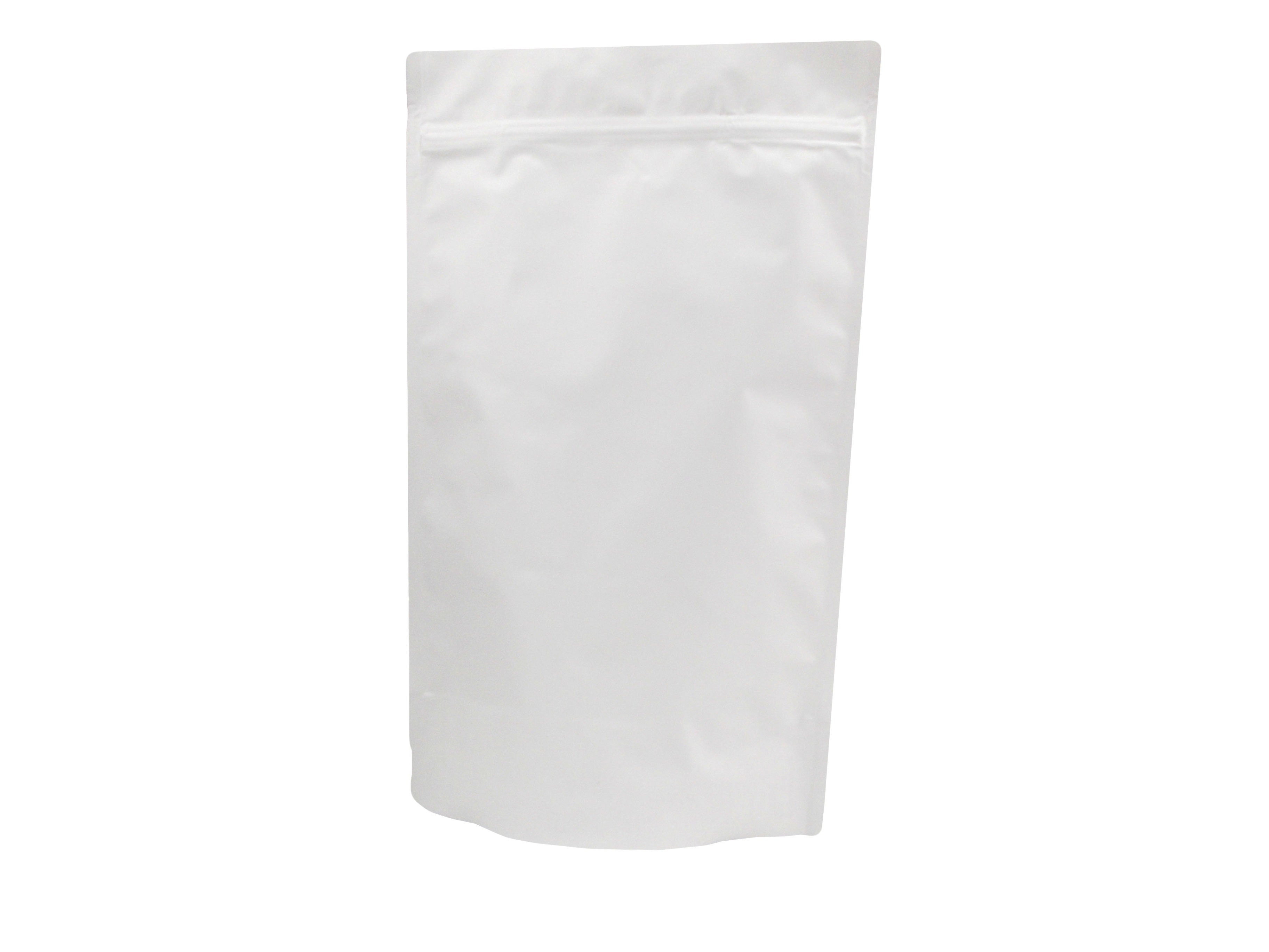 White Matt Stand Up Pouch with Zip Lock