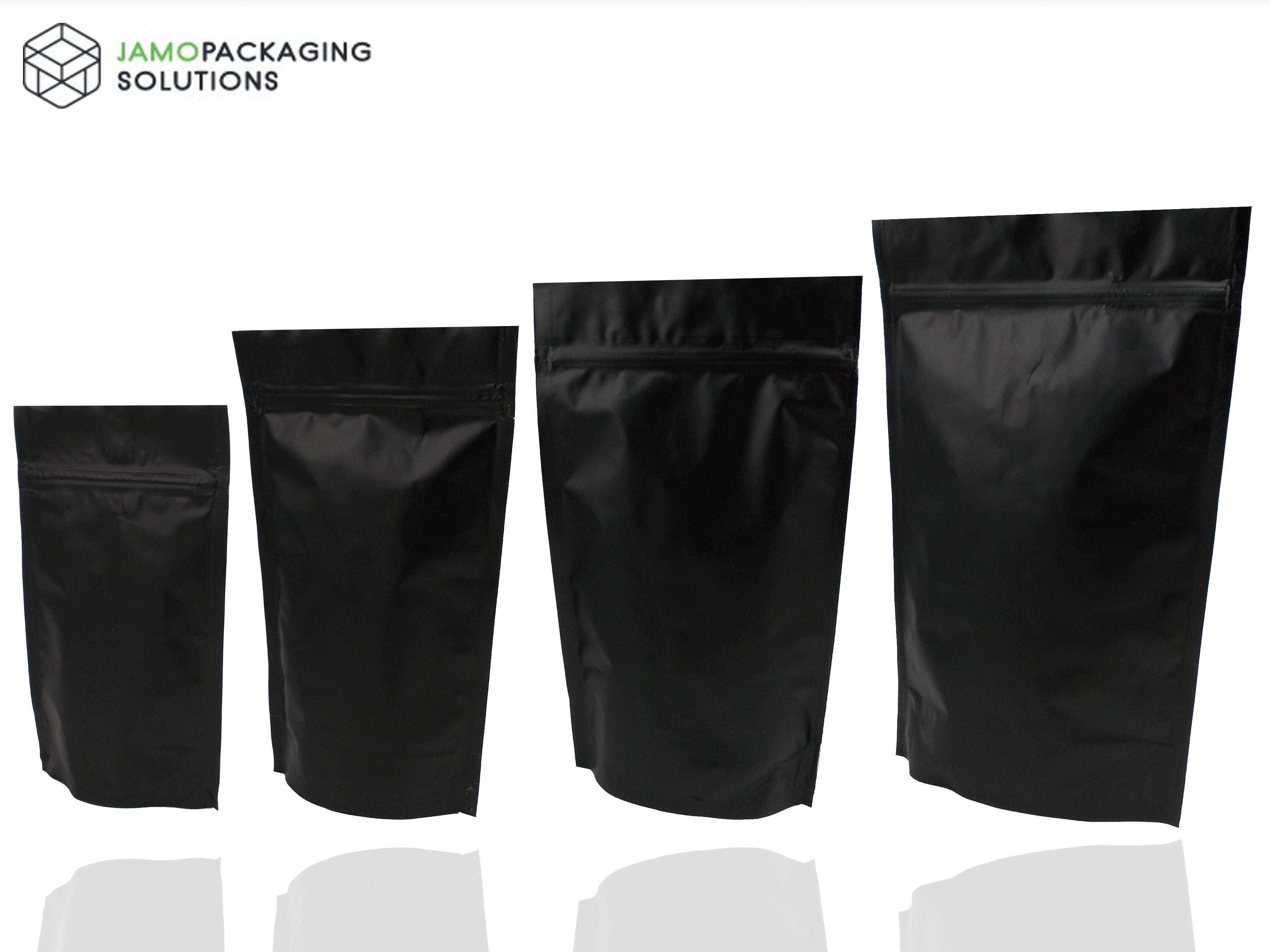 Black Matt Stand Up Pouch with Zip Lock
